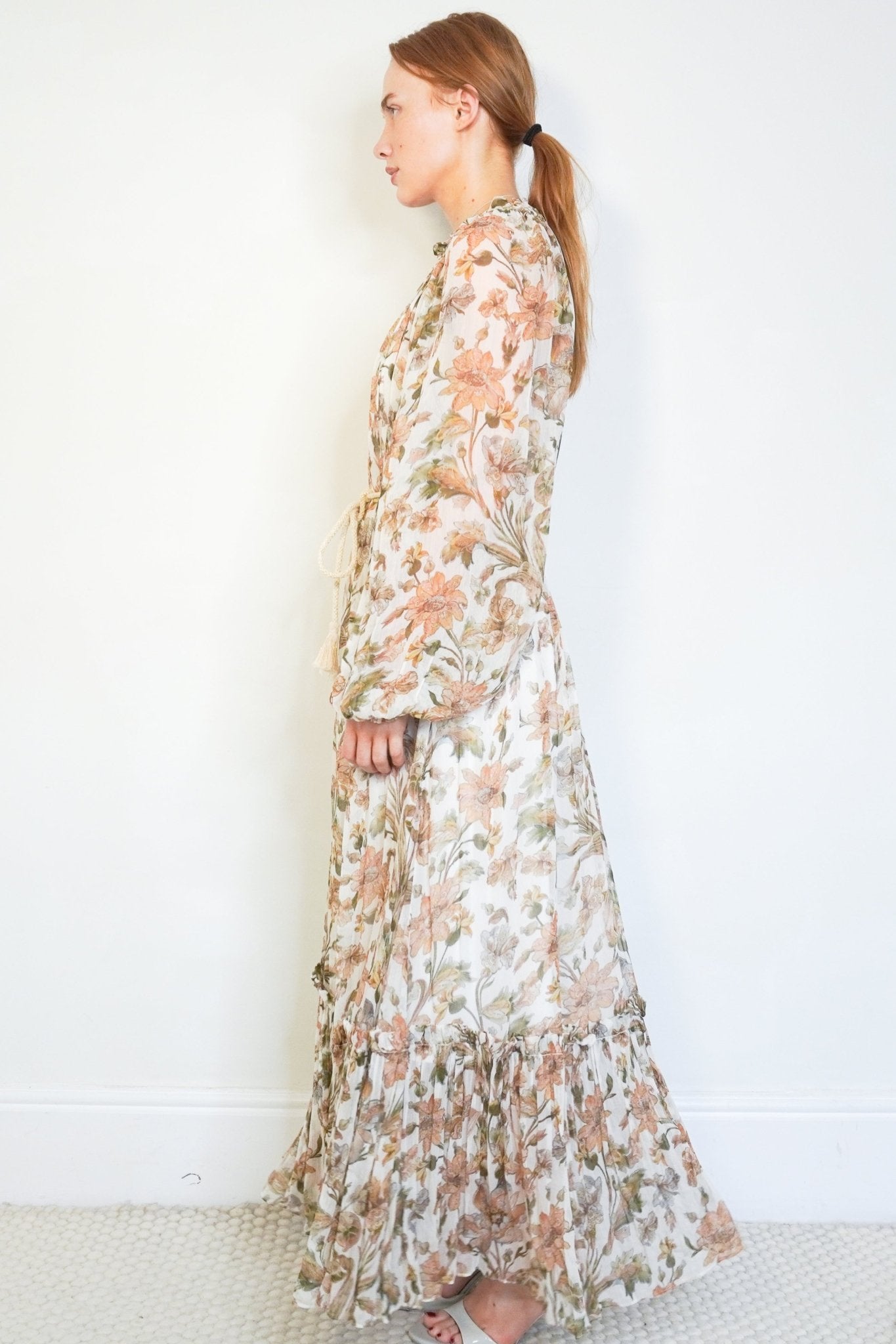 Zimmermann Beige Floral Maxi Dress (RRP £900) | Authentic Preloved - Reloved Again