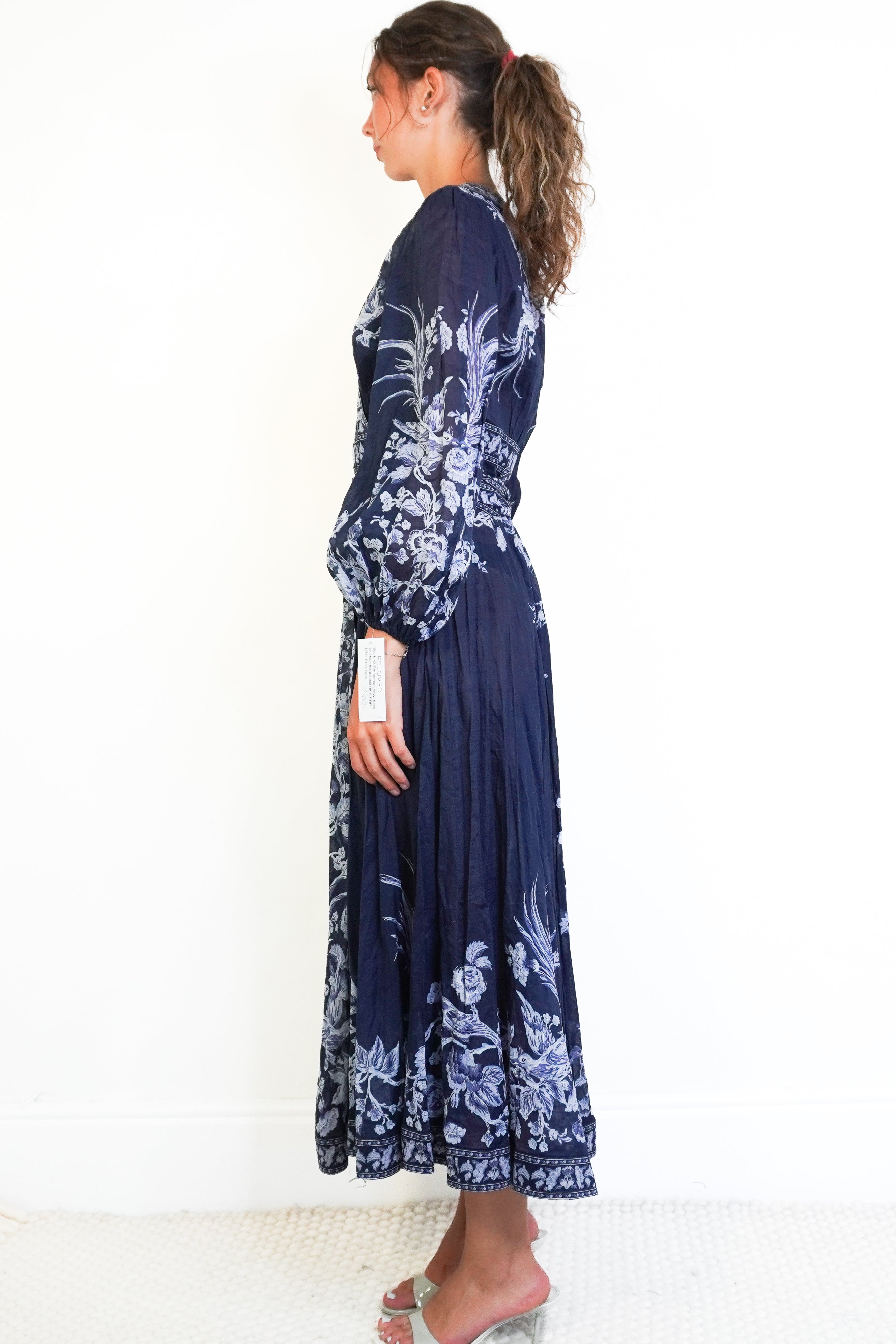 Zimmermann Navy Floral Wrap Maxi Dress (RRP £700)