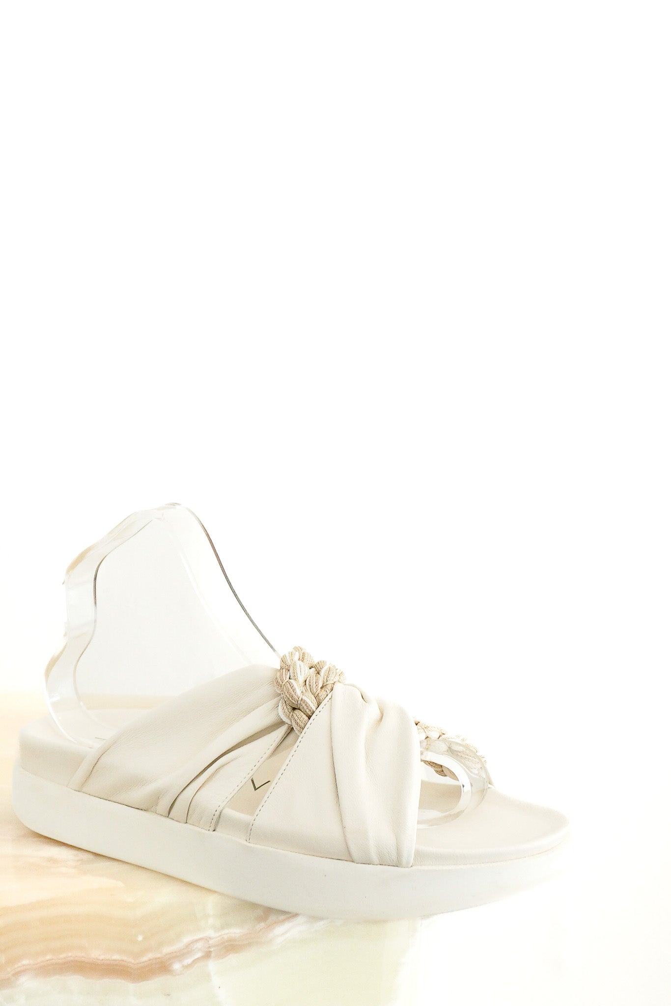 Zimmermann White Braided Sliders photo chelsea london front