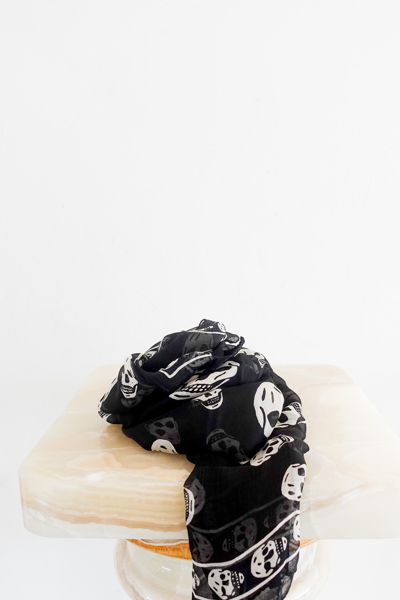 Alexander McQueen Black Skull Silk Scarf RRP £280 | Authentic Preloved - Reloved Again