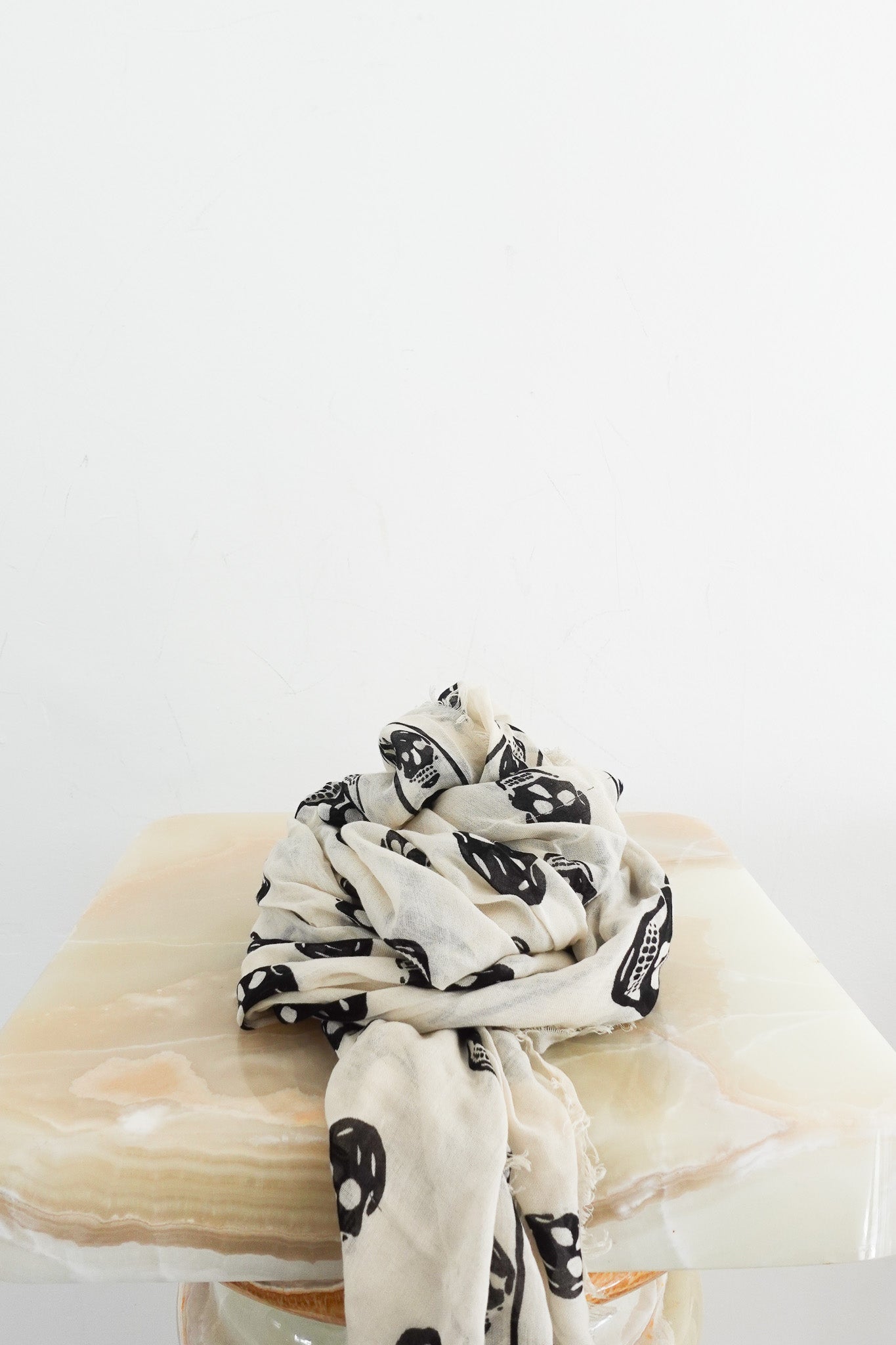 Alexander McQueen White Skull Scarf RRP £280 | Authentic Preloved - Reloved Again