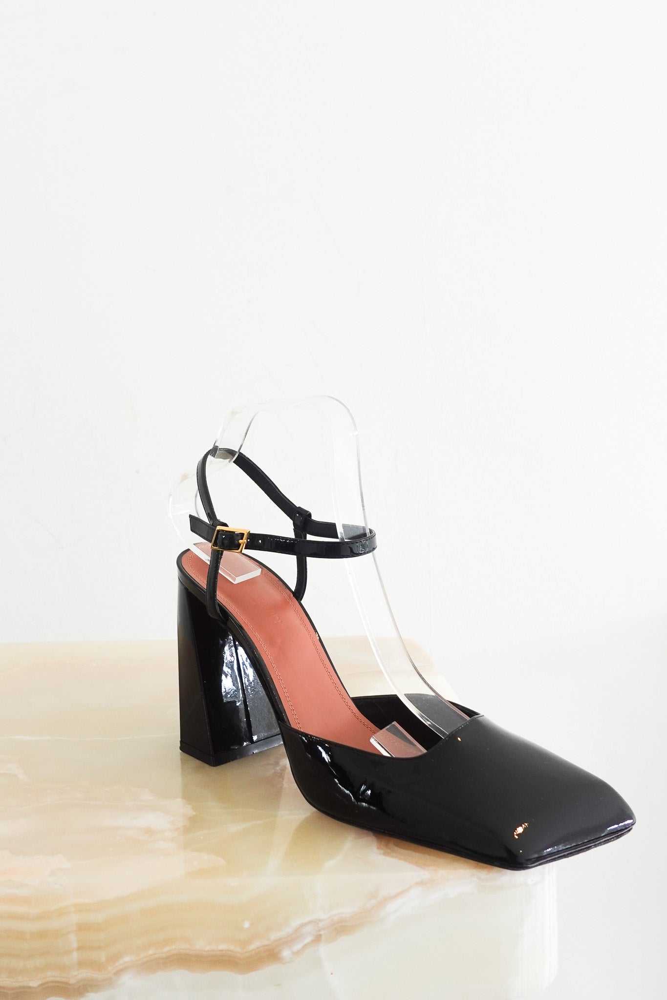 Amina Muaddi Charlotte 95 Patent Leather Pumps RRP £760 | Authentic Preloved - Reloved Again