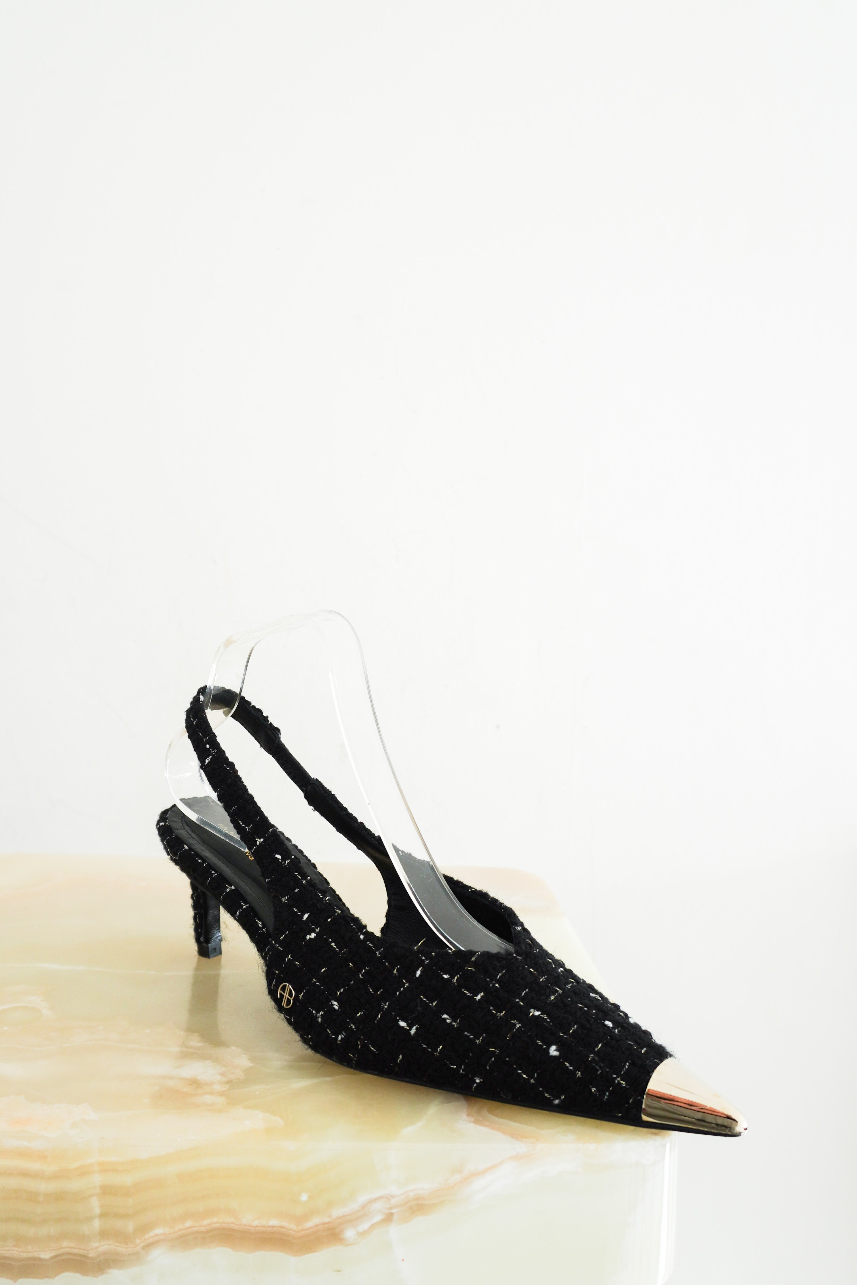 anine-bing-black-boucle-point-toe-slingbacks-authentic-preloved-cover-picture-chelsea-london