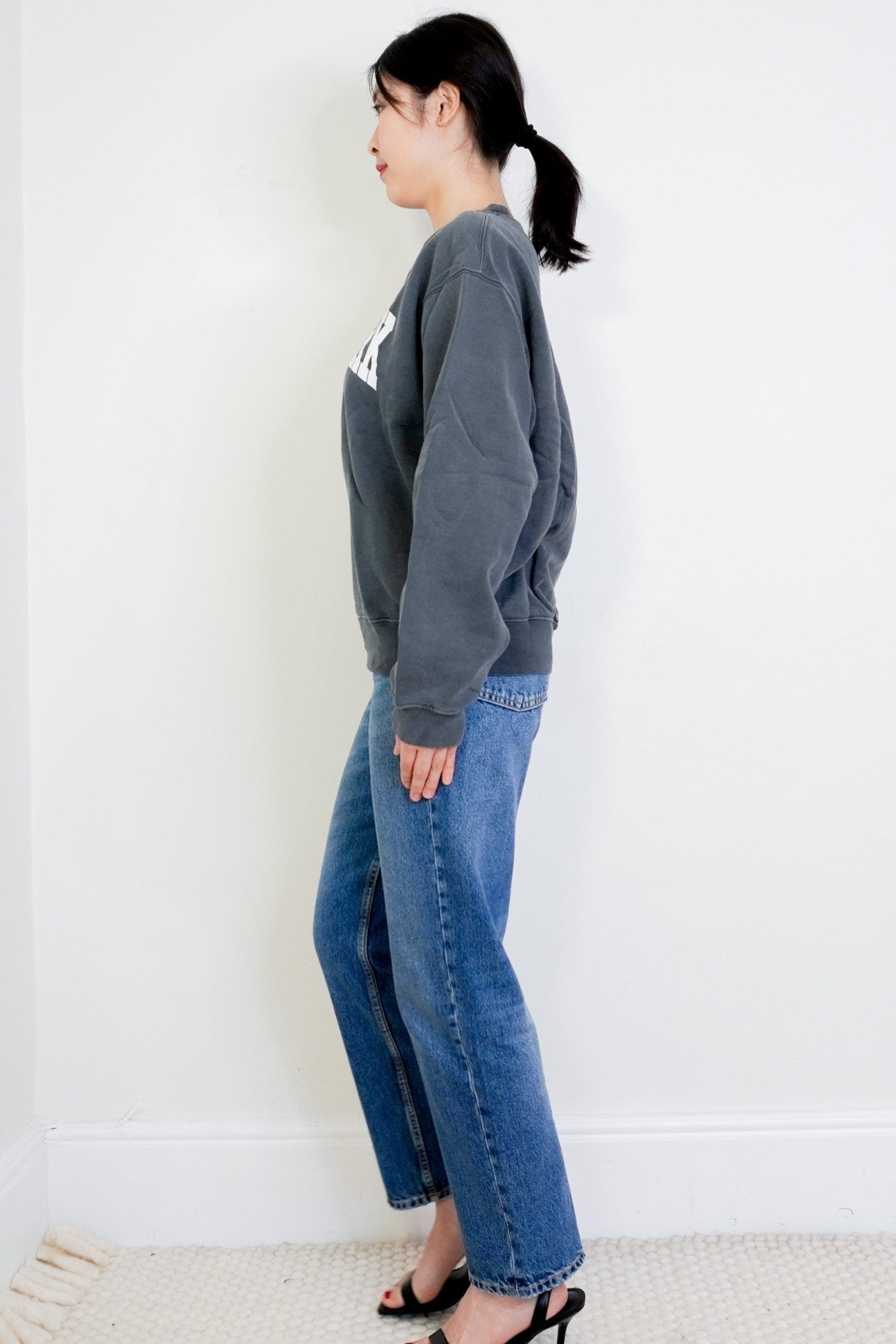 Anine Bing Grey New York Sweatshirt RRP £170 | Authentic Preloved - Reloved Again