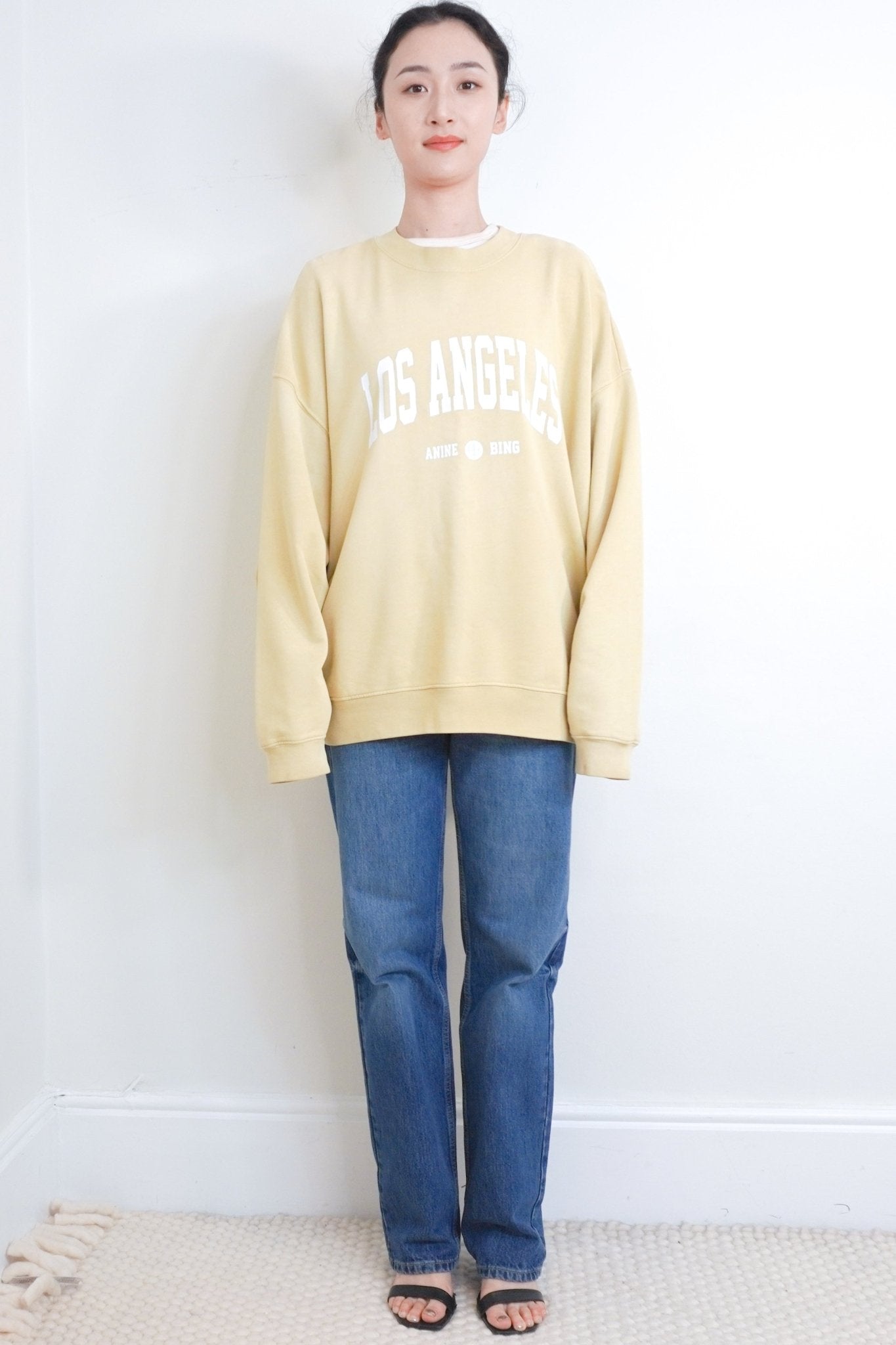 Anine Bing Yellow Los Angeles Sweatshirt RRP £200 | Authentic Preloved - Reloved Again