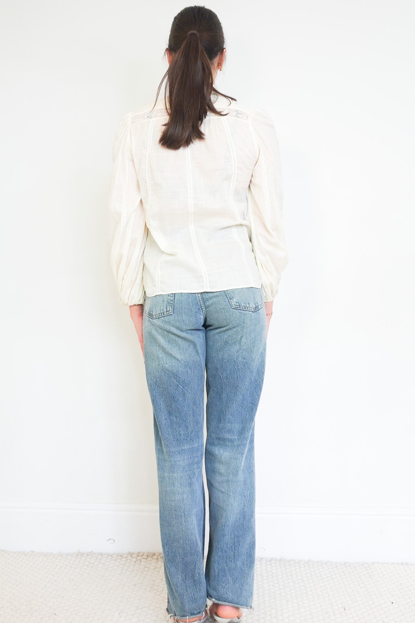 back photo of the Zimmermann Cream Lace Blouse 
