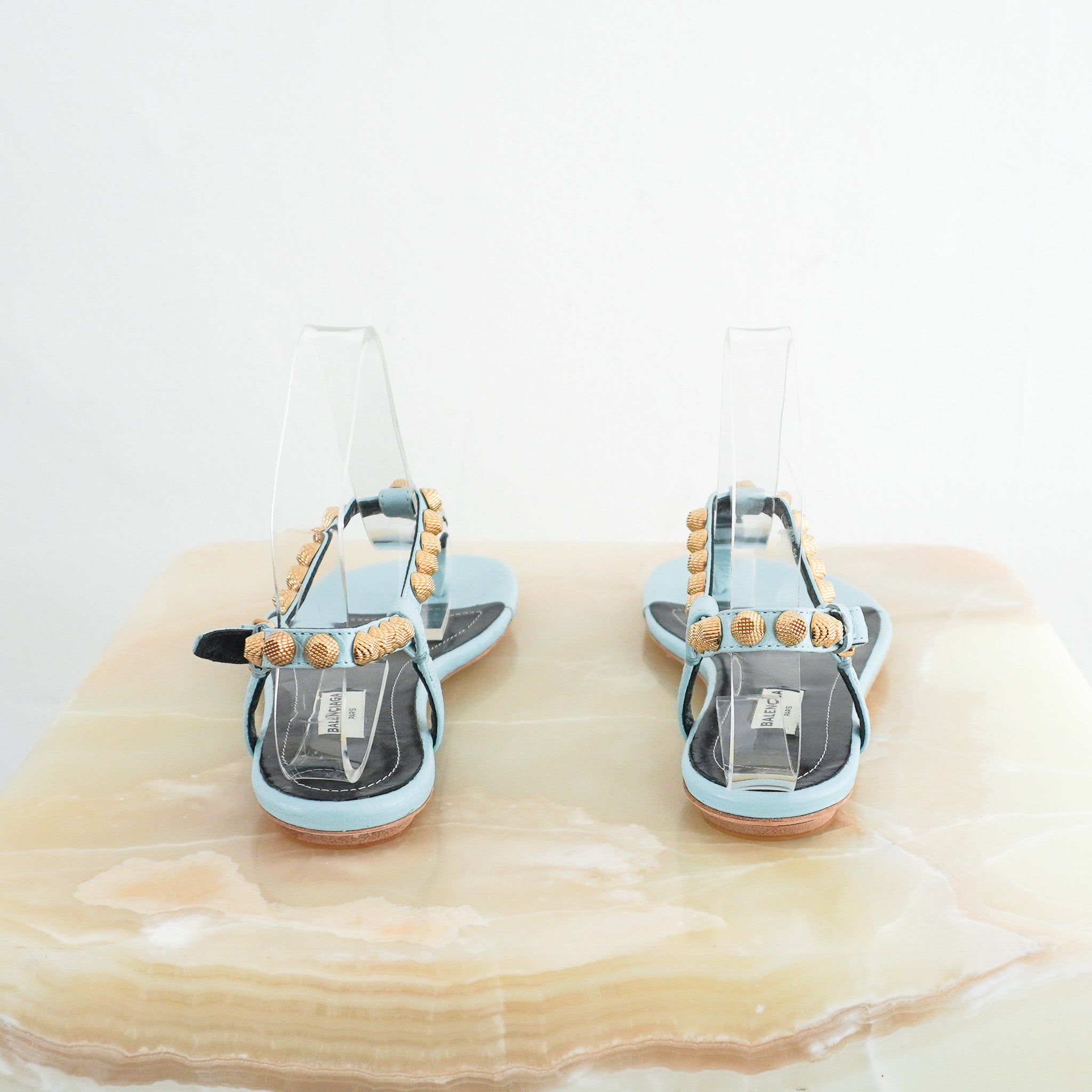 Balenciaga Blue Arena Studded Sandals (RRP £450) | Authentic Preloved - Reloved Again