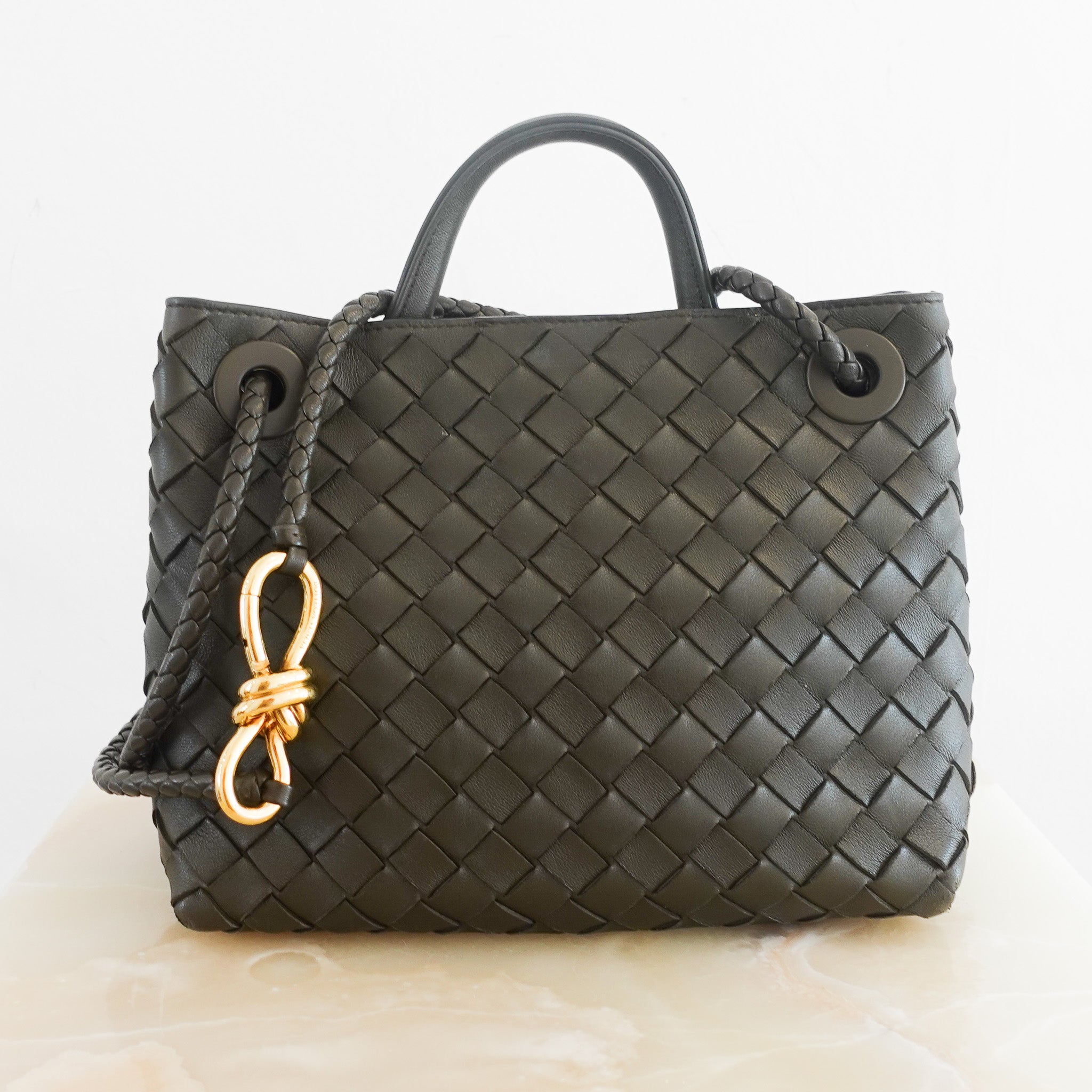 Bottega Venetta Andiamo Small Leather Top - Handle Bag Fondant RRP £3400 | Authentic Preloved - Reloved Again