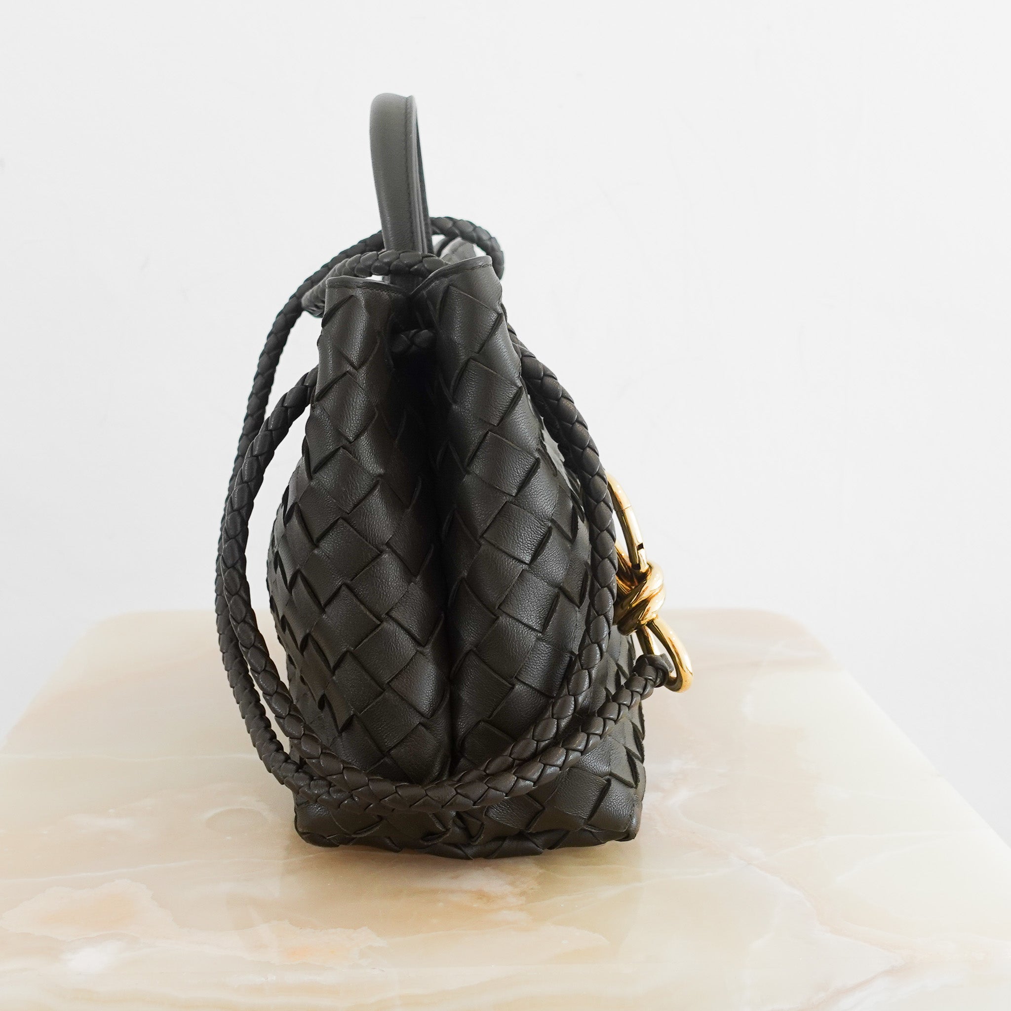 Bottega Venetta Andiamo Small Leather Top - Handle Bag Fondant RRP £3400 | Authentic Preloved - Reloved Again