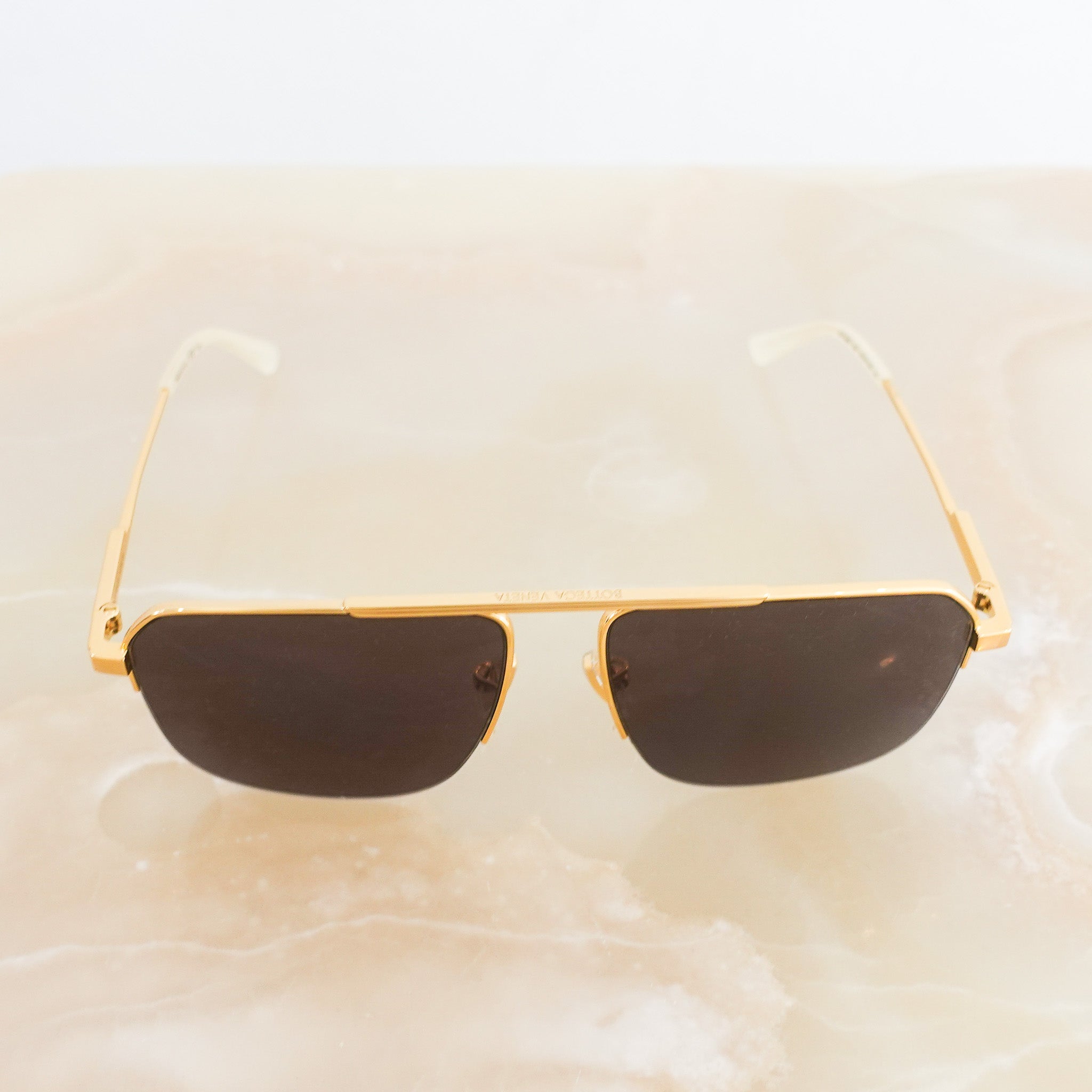 Bottega Veneta Aviator Gold Sunglassses RRP £450 | Authentic Preloved - Reloved Again