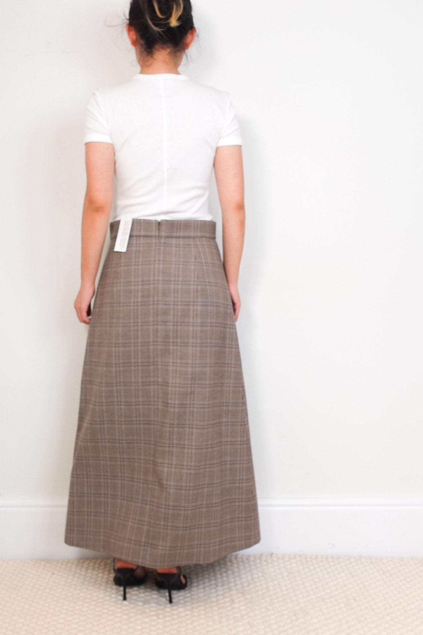 Cefinn Layla Boucle Tweed Maxi Skirt - Khaki Current Season RRP £220 | Authentic Preloved - Reloved Again