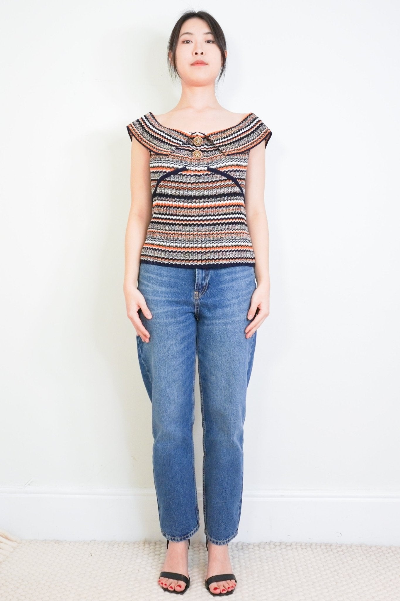 Chanel 2017 Paris Cuba Knitted Off The Shoulder Top With Button Detailing RRP £1000 | Authentic Preloved - Reloved Again