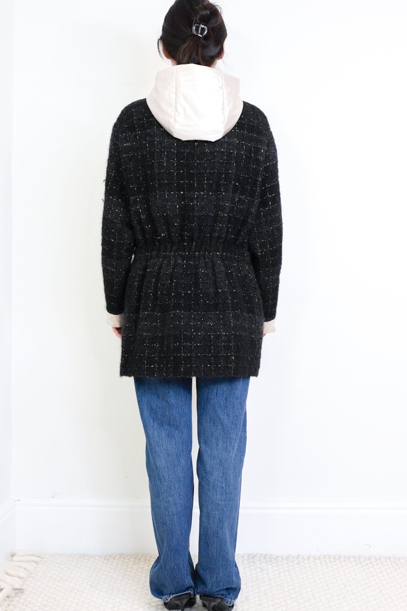 Chanel 2022 black wool tweed jacket with a hood RRP £5480 | Authentic Preloved - Reloved Again