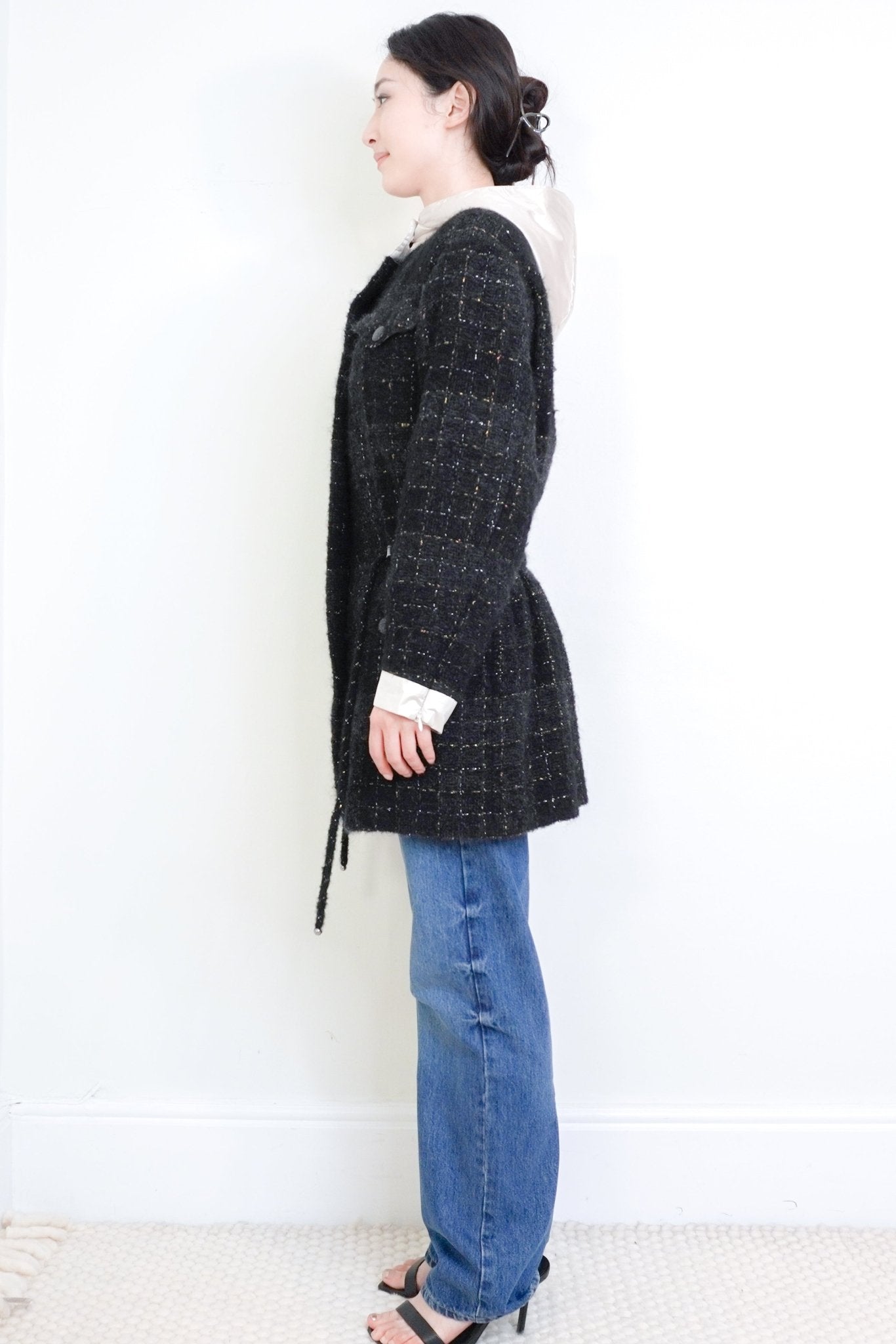 Chanel 2022 black wool tweed jacket with a hood RRP £5480 | Authentic Preloved - Reloved Again