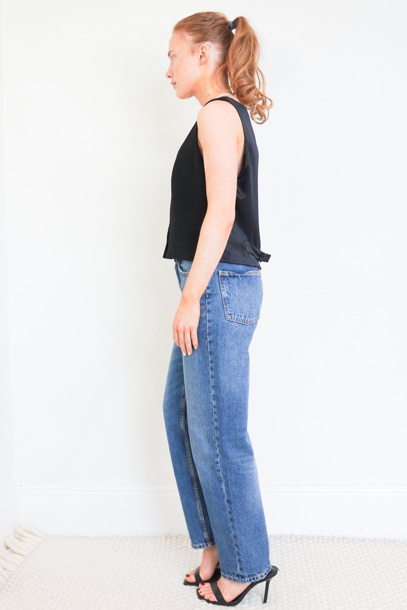 chanel-black-waistcoat-style-top-2003-collection-authentic-preloved-side-picture-Chelsea-London 