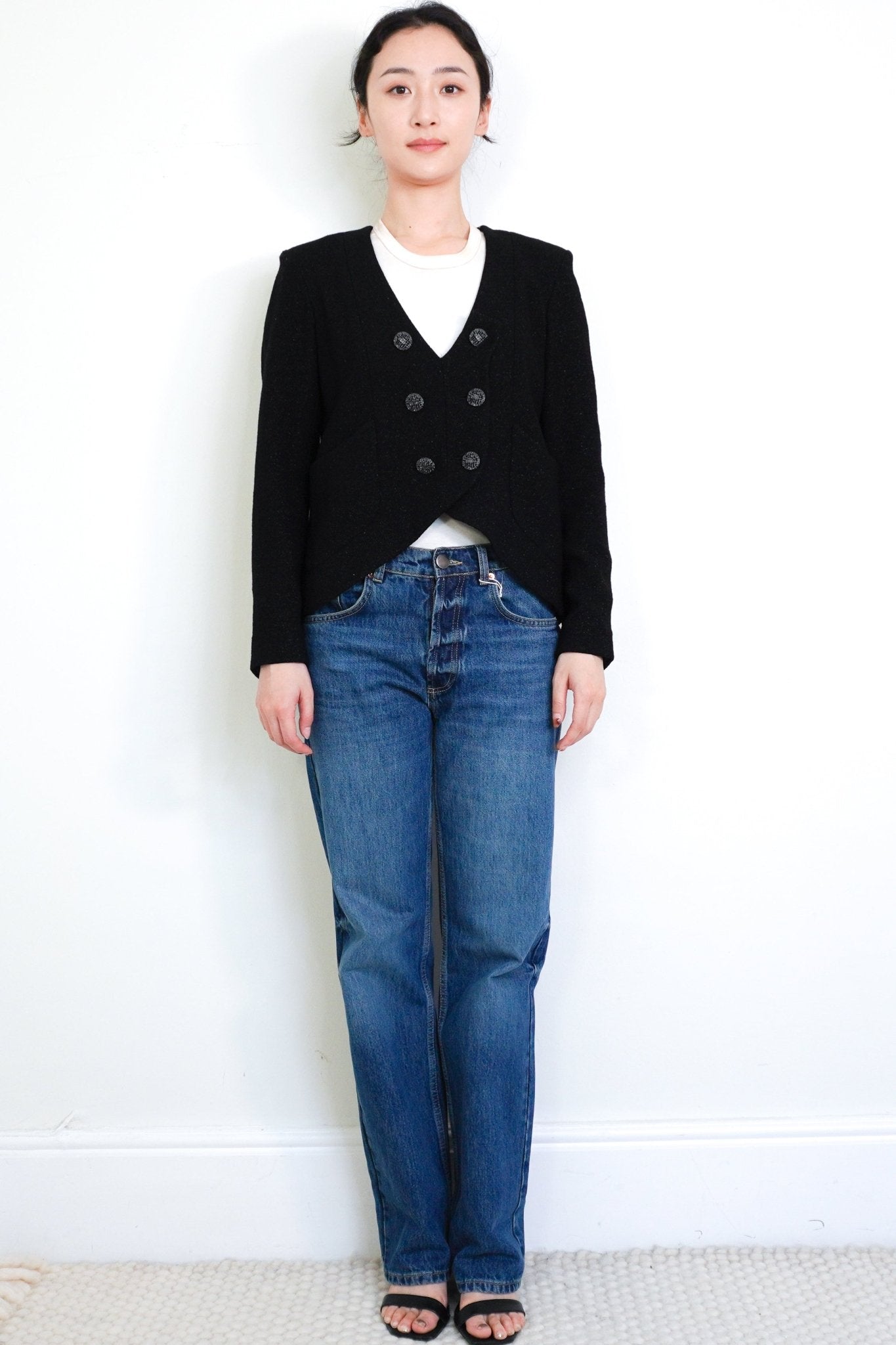 Chanel Black Wool Glitter Jacket RRP £5560 | Authentic Preloved - Reloved Again