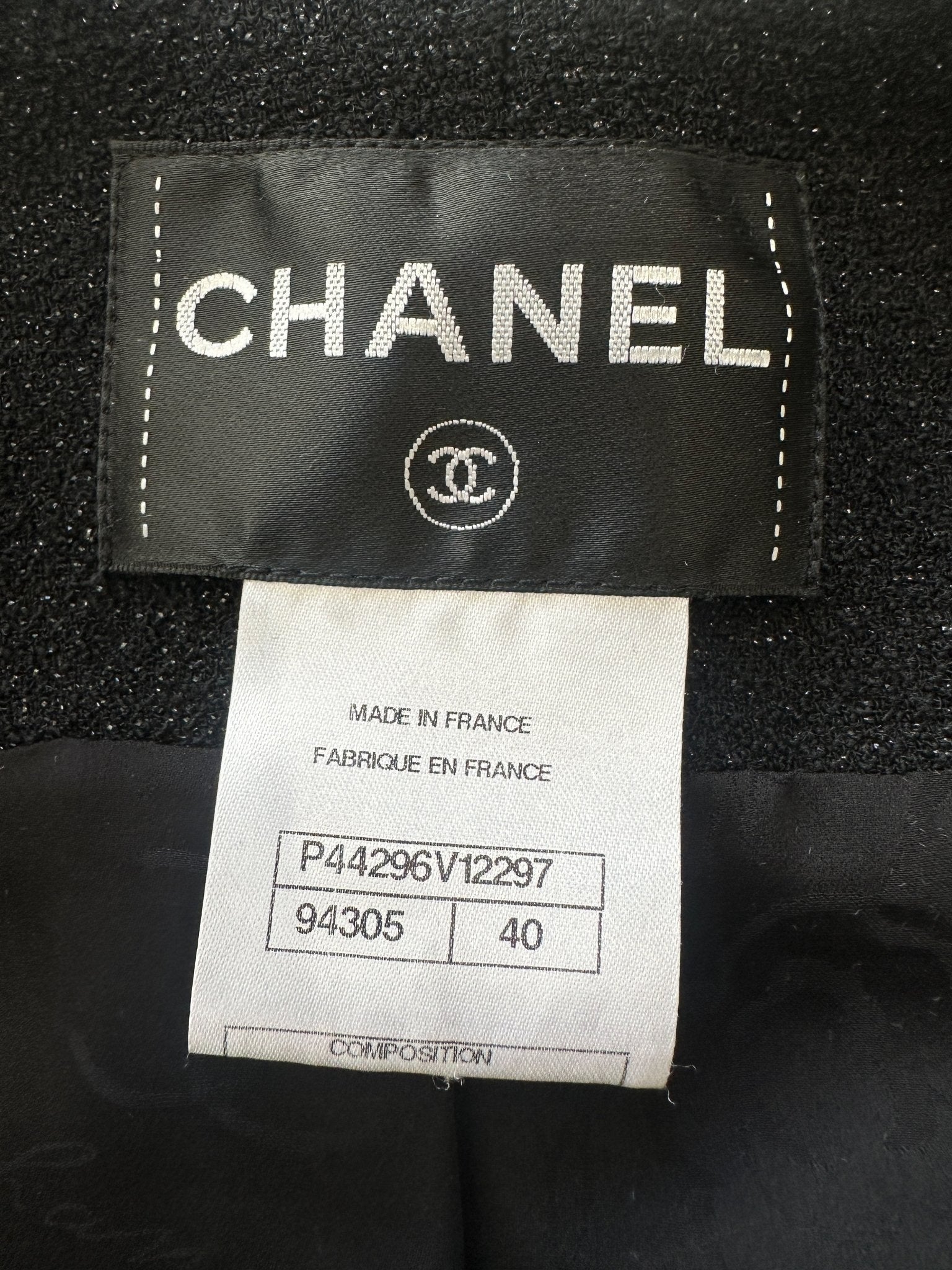 Chanel Black Wool Glitter Jacket RRP £5560 | Authentic Preloved - Reloved Again