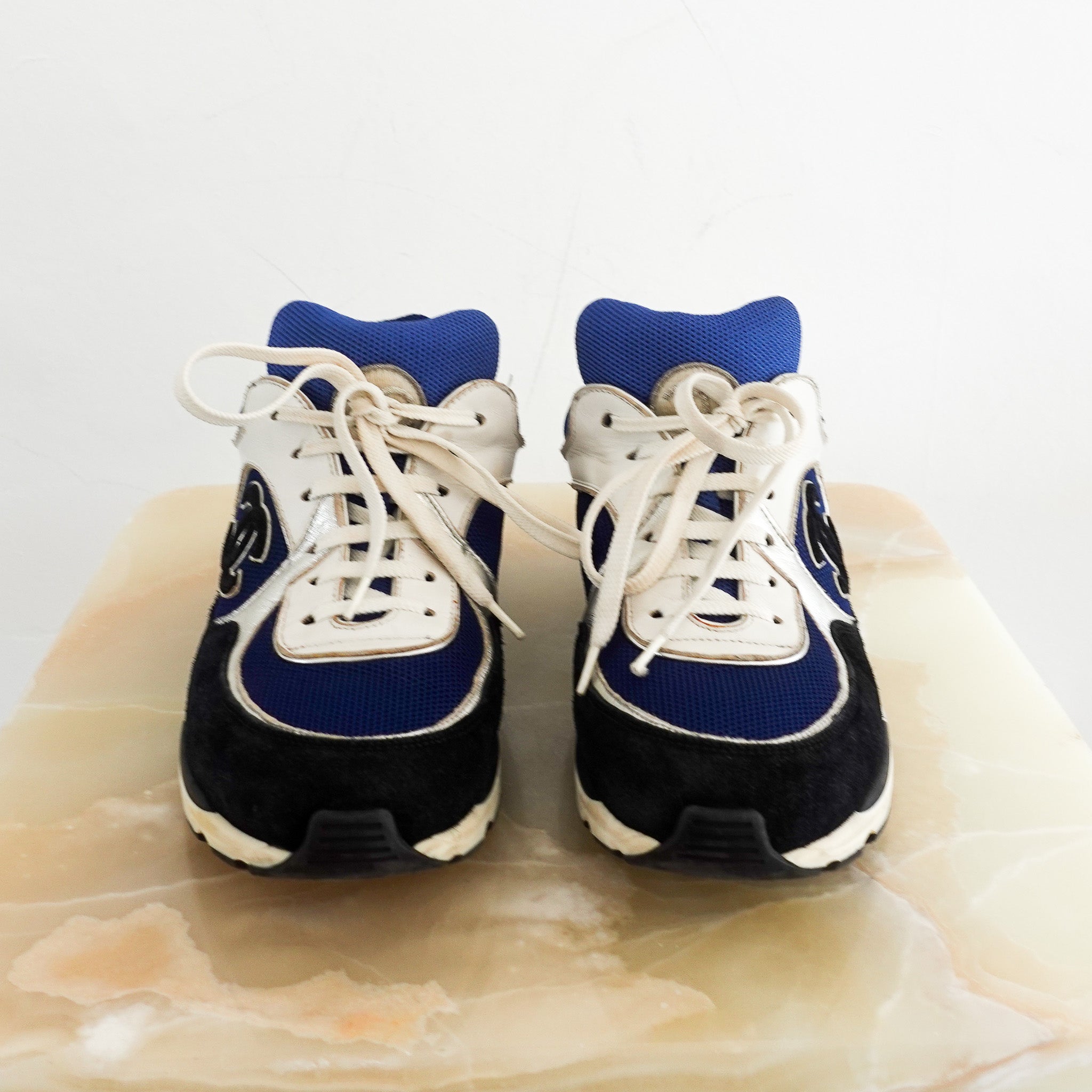 Chanel Blue Silver and Black Colourway Trainers RRP £1100 | Authentic Preloved - Reloved Again