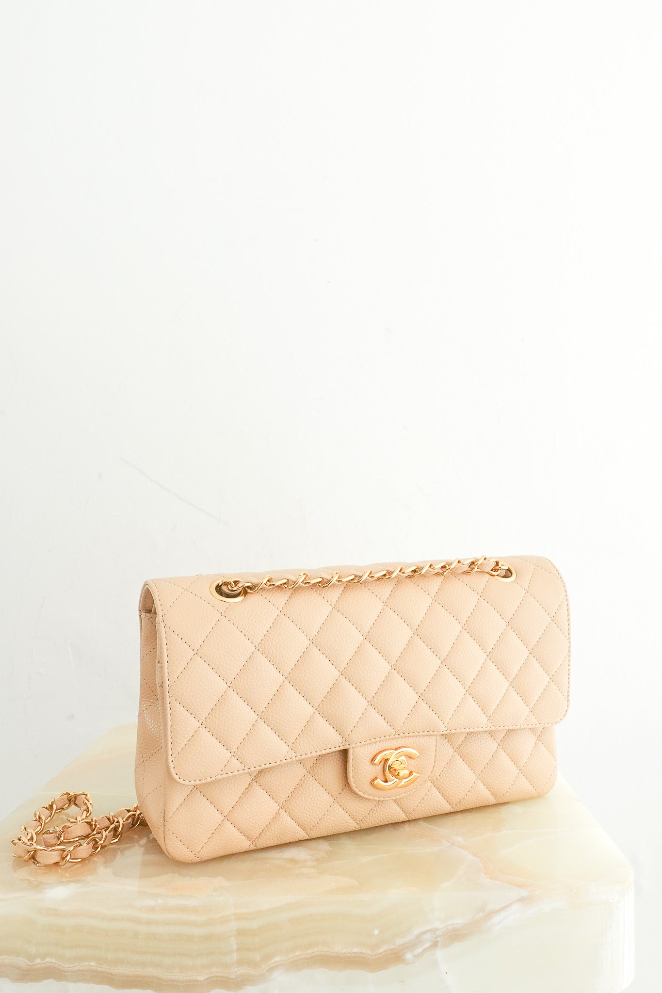 Chanel Caviar Medium Double Flap Beige Bag RRP £10500 | Authentic Preloved - Reloved Again