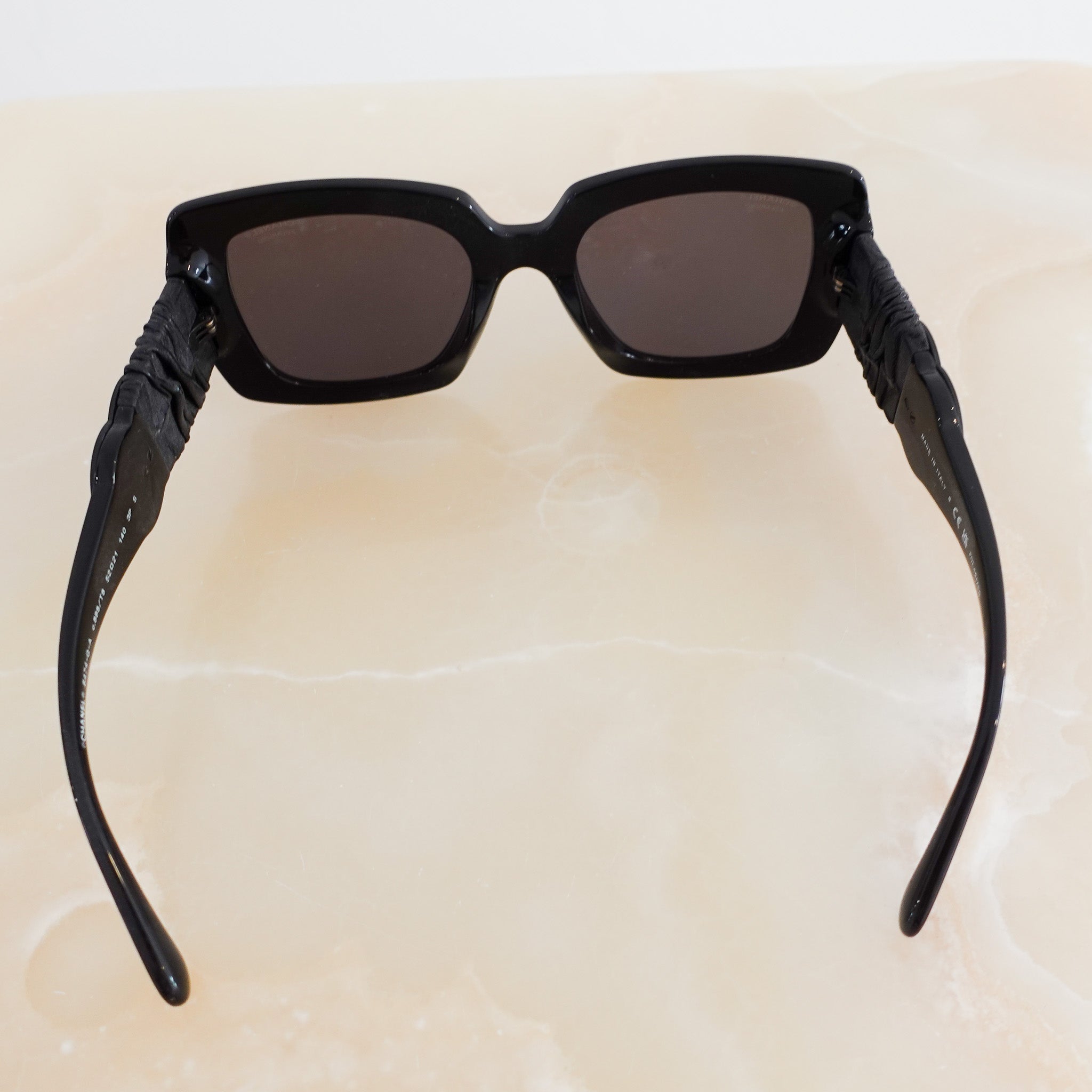 Chanel CC Leather arm Sunglasses | Authentic Preloved - Reloved Again