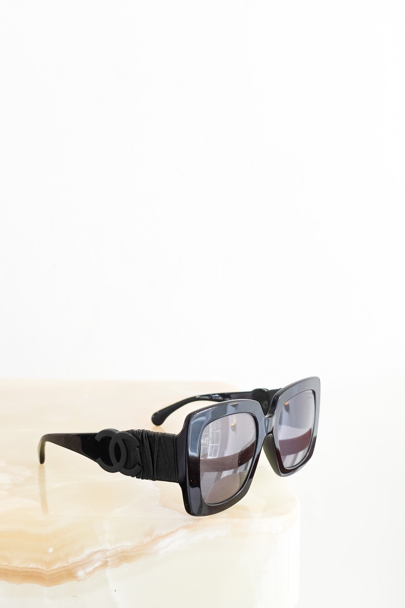 Chanel CC Leather arm Sunglasses | Authentic Preloved - Reloved Again