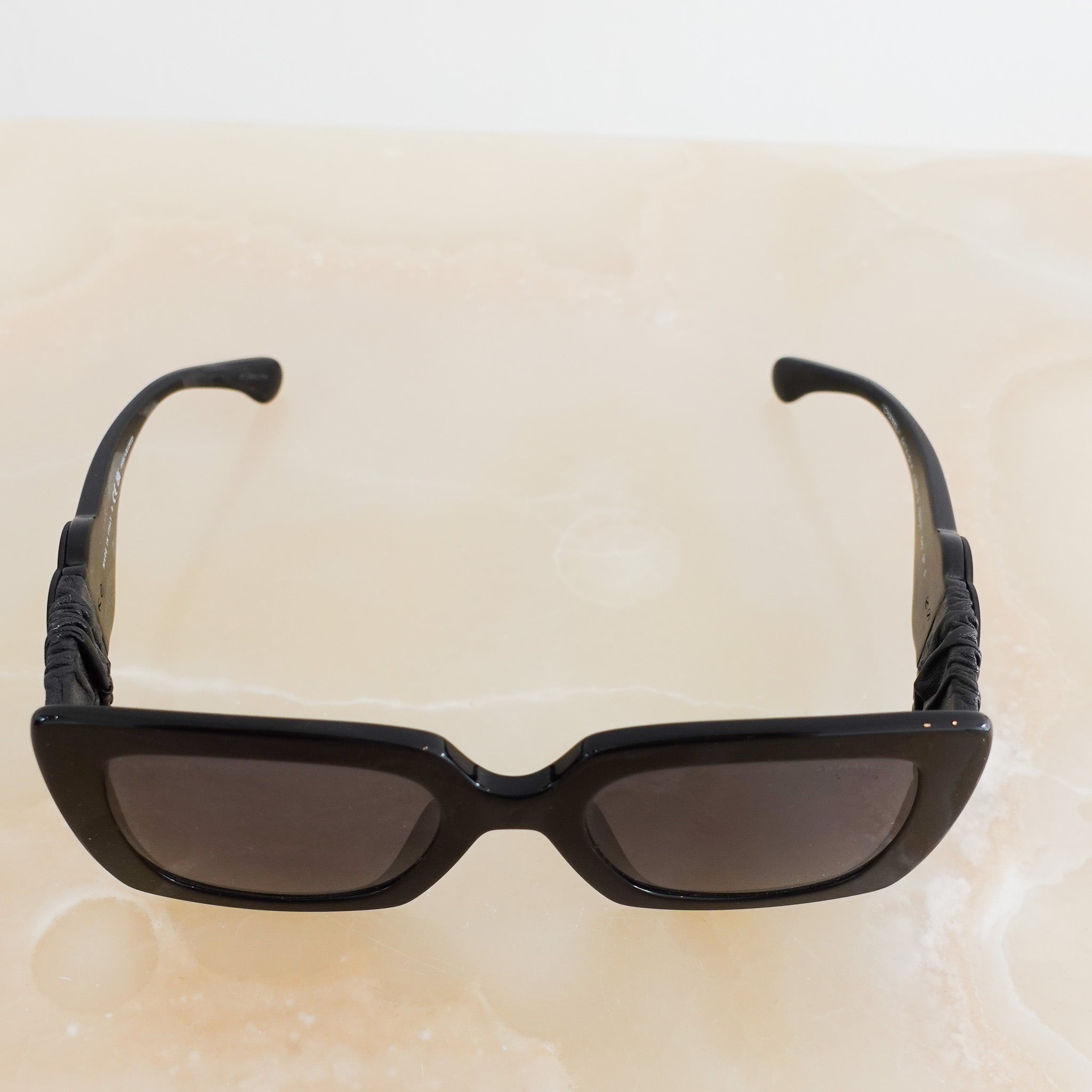 Chanel CC Leather arm Sunglasses | Authentic Preloved - Reloved Again
