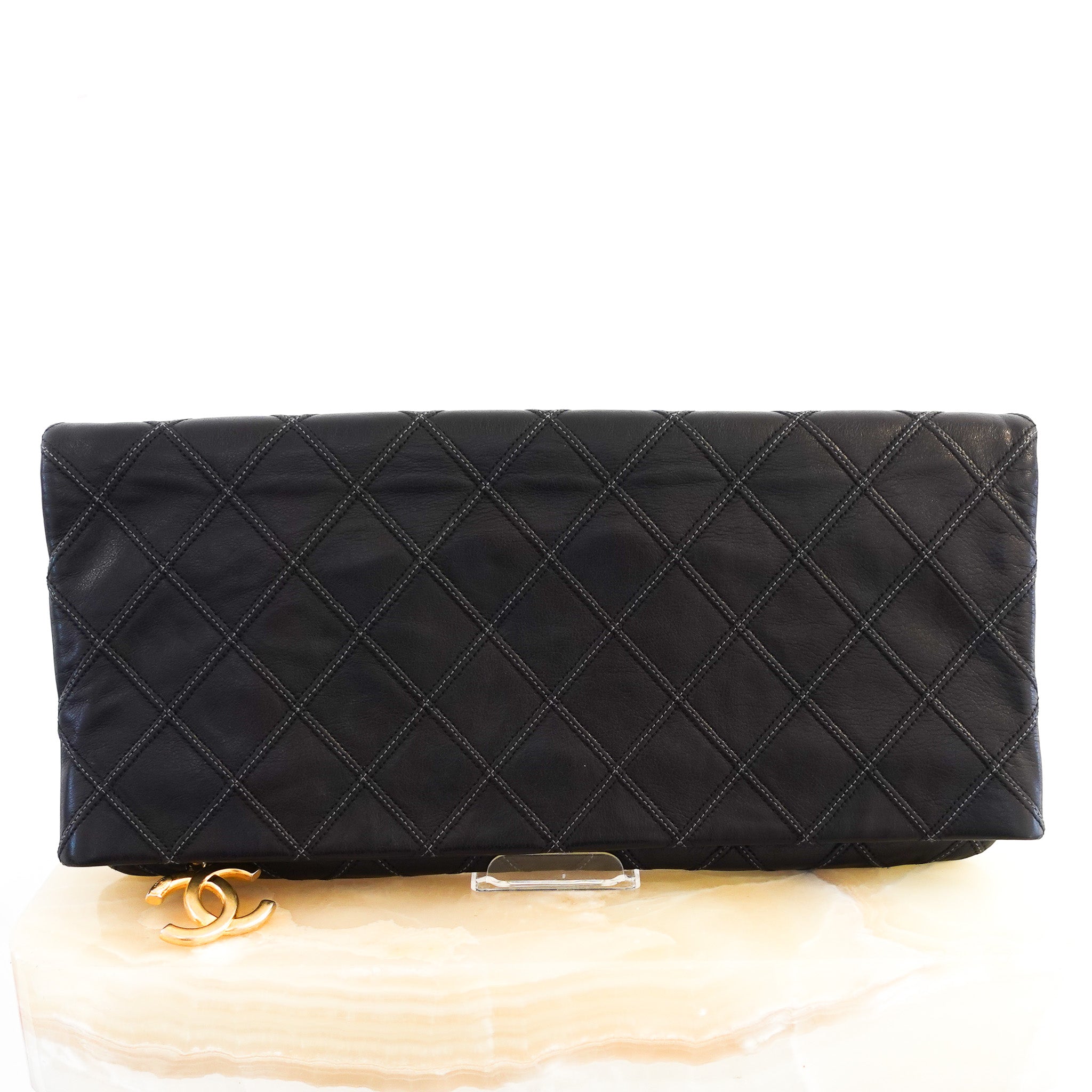 Chanel Classic CC Quilted Oversized Clutch | Authentic Preloved - Reloved Again