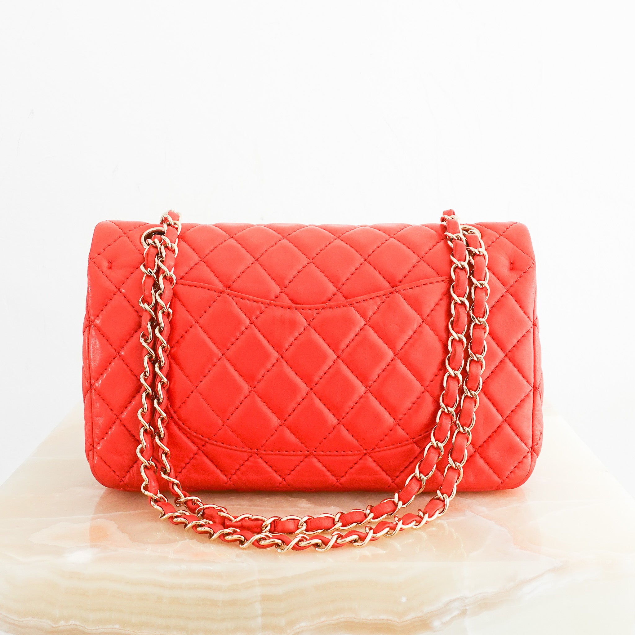 Chanel Classic Medium Flap Bag in Red | Authentic Preloved - Reloved Again