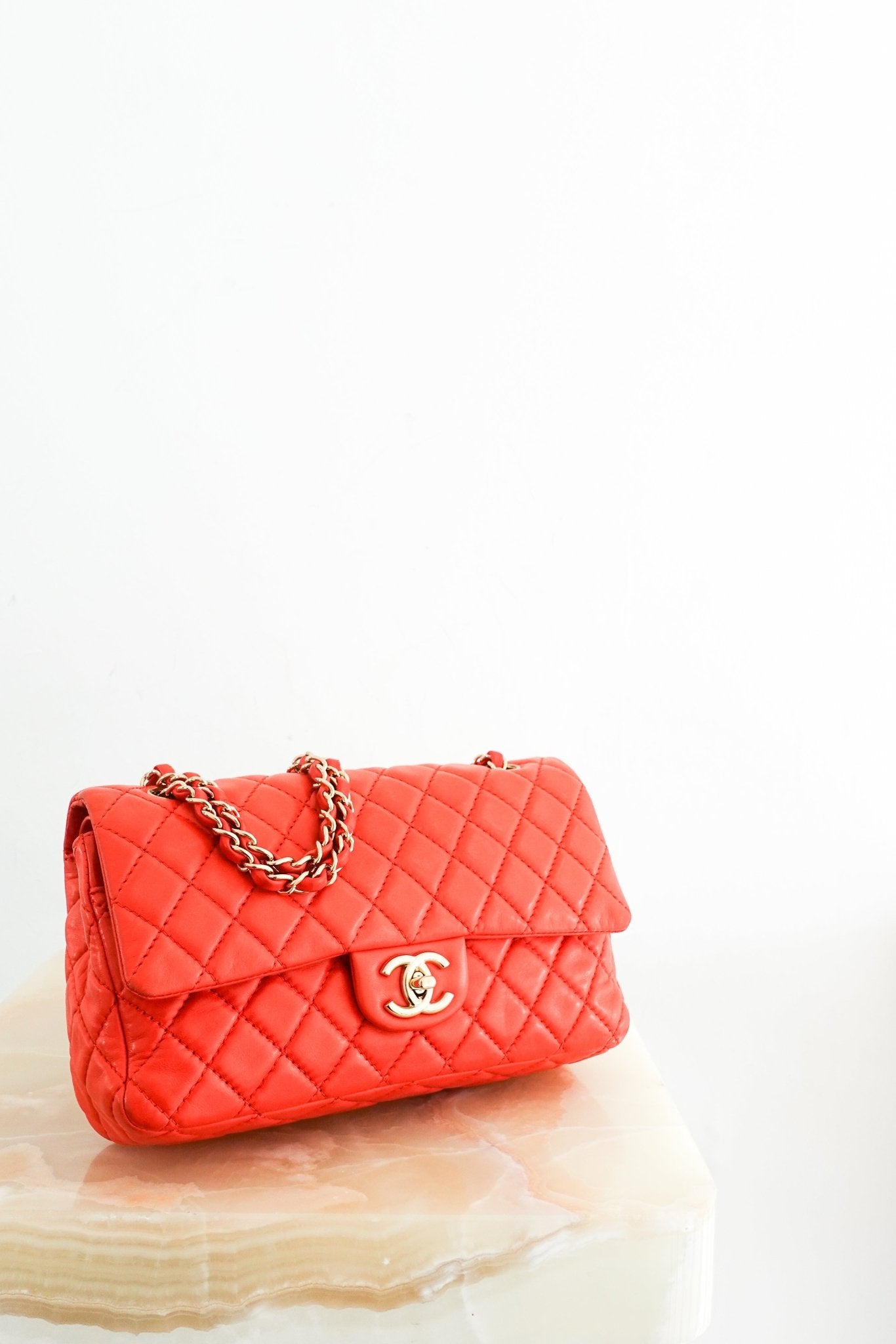 Chanel Classic Medium Flap Bag in Red | Authentic Preloved - Reloved Again