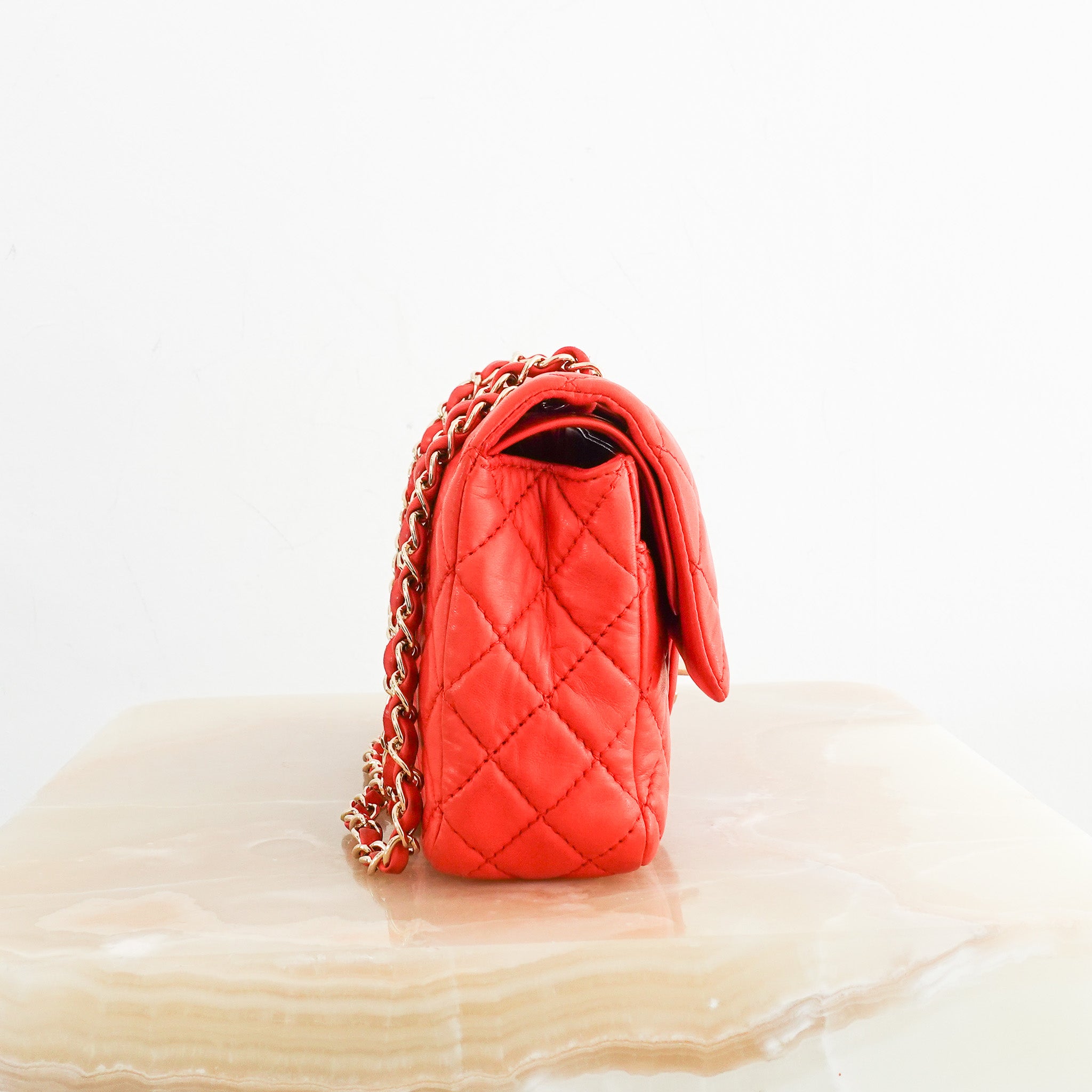 Chanel Classic Medium Flap Bag in Red | Authentic Preloved - Reloved Again
