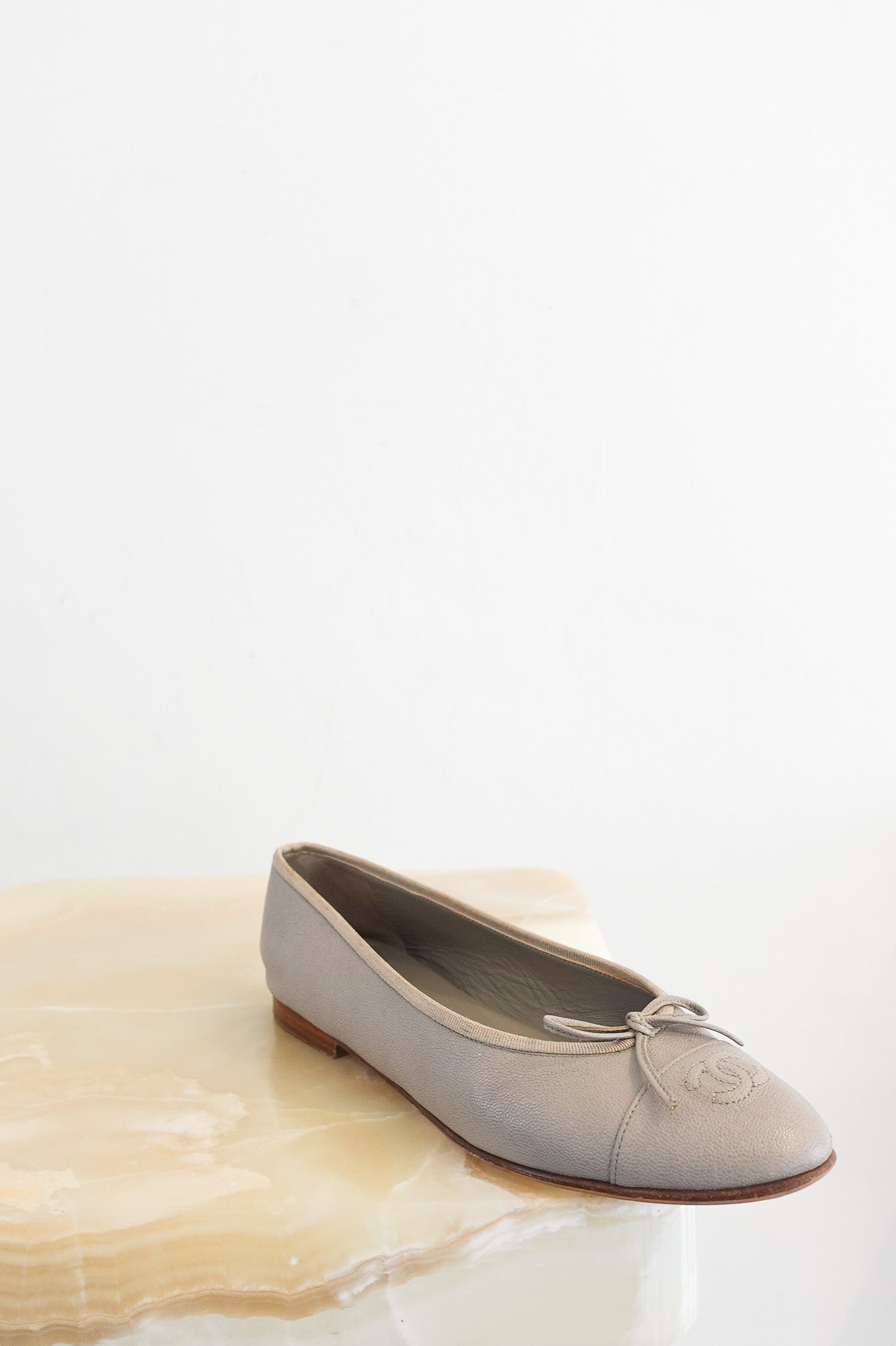 Chanel Grey CC Ballet Flats RRP £1000 | Authentic Preloved - Reloved Again