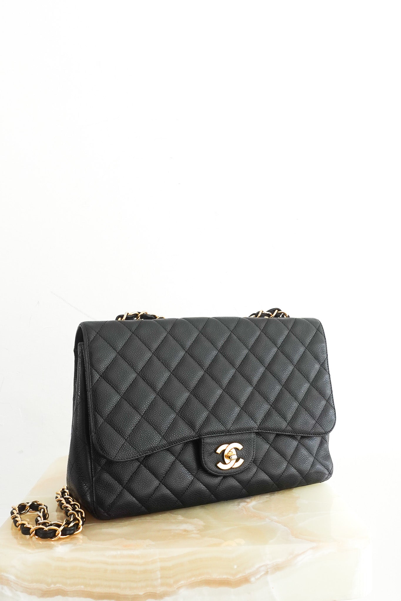 Chanel Jumbo Caviar Classic Single Flap Bag RRP £9500 | Authentic Preloved - Reloved Again