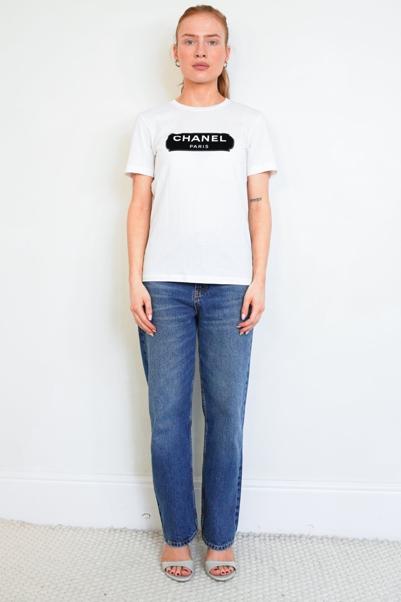 Chanel Logo T-Shirt in White | Authentic Preloved - Reloved Again