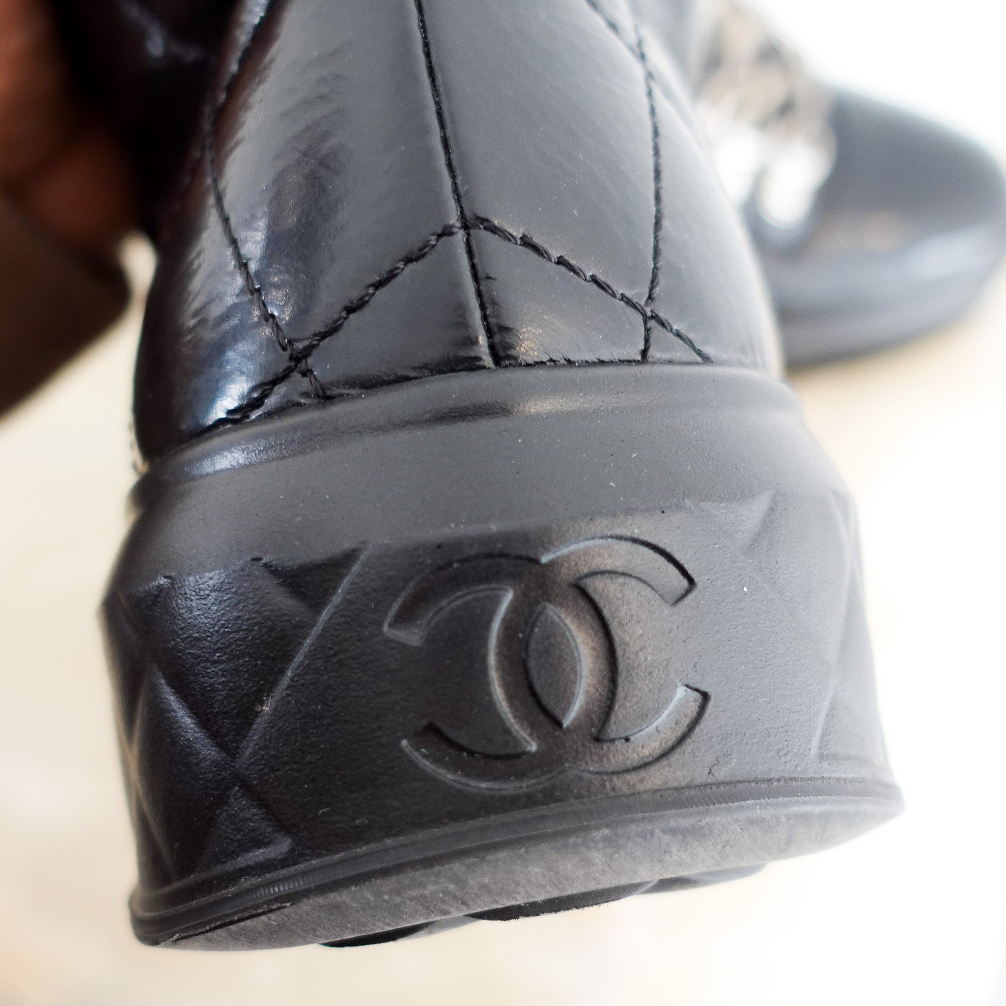Chanel Patent Hiking Boots | Authentic Preloved - Reloved Again