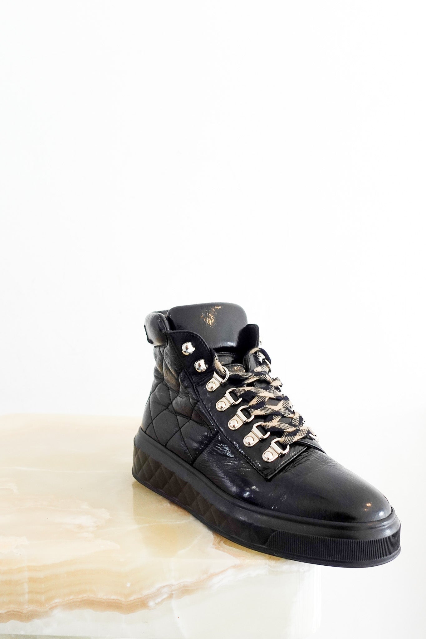 Chanel Patent Hiking Boots | Authentic Preloved - Reloved Again