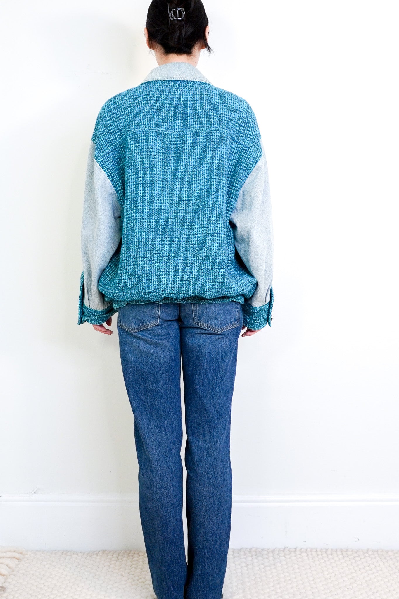 Chanel Peacock Blue Silhouette Woven Denim Jacket RRP £ 4420 | Authentic Preloved - Reloved Again