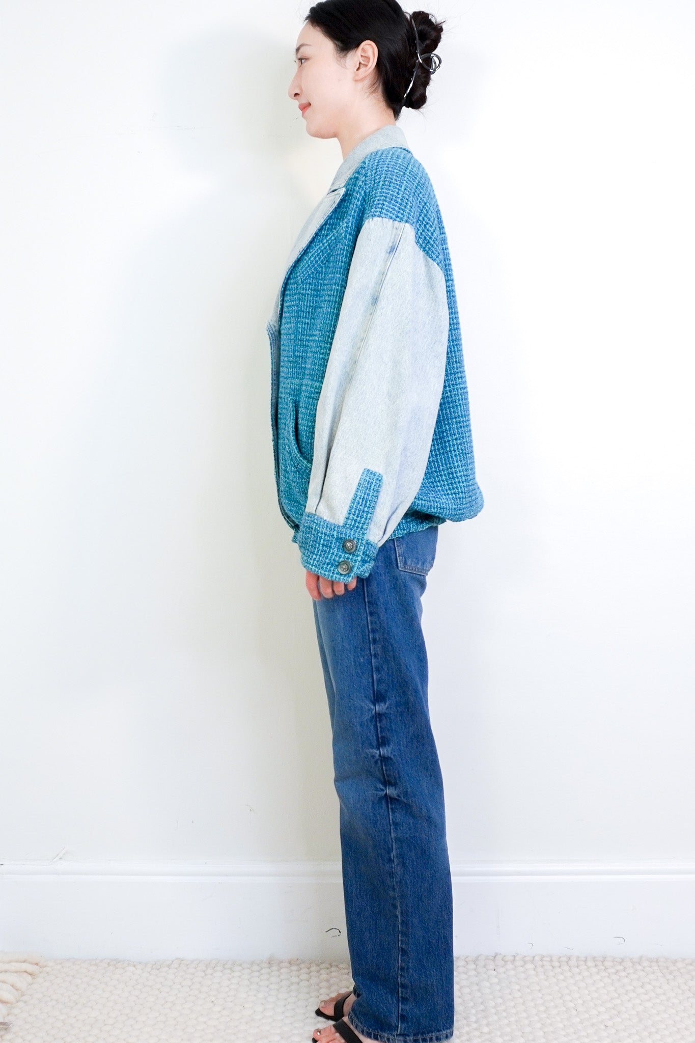 Chanel Peacock Blue Silhouette Woven Denim Jacket RRP £ 4420 | Authentic Preloved - Reloved Again