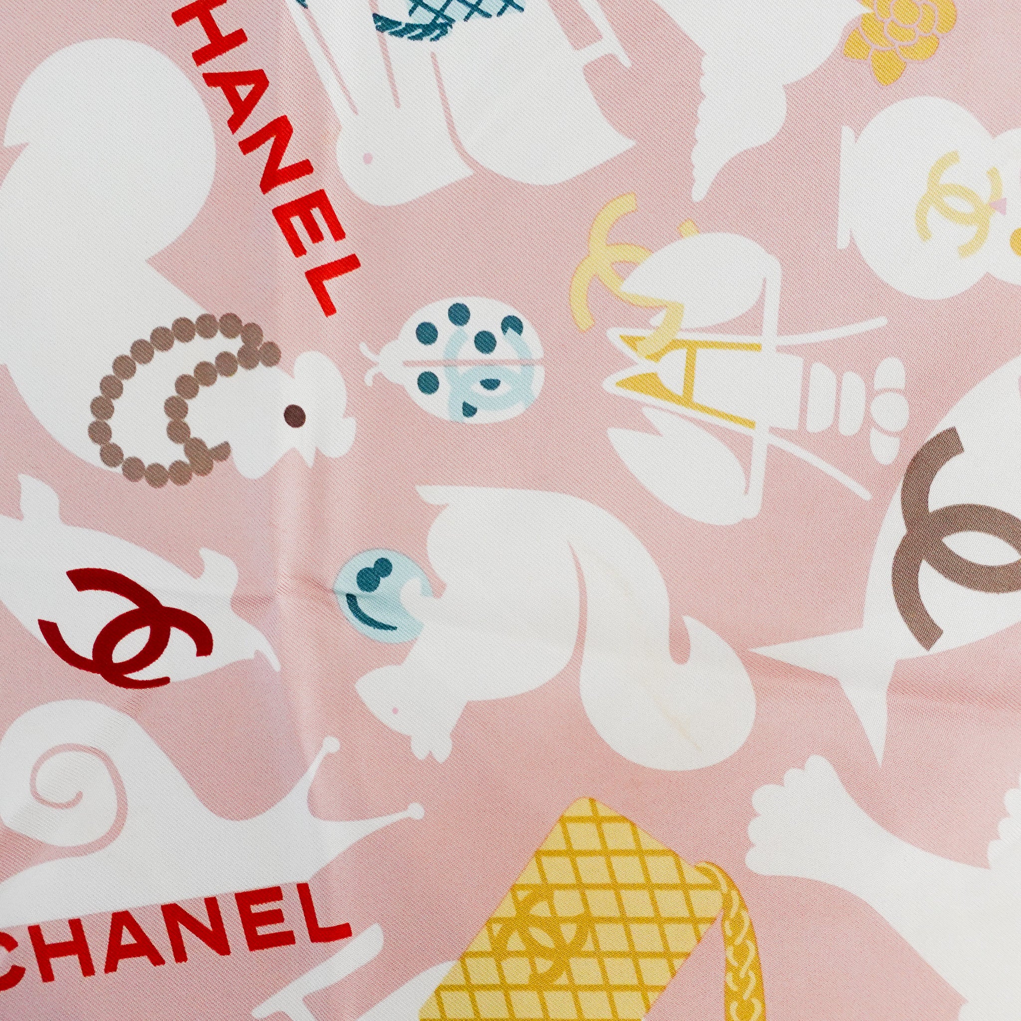 Chanel Pink Animal Print Scarf RRP £450 | Authentic Preloved - Reloved Again