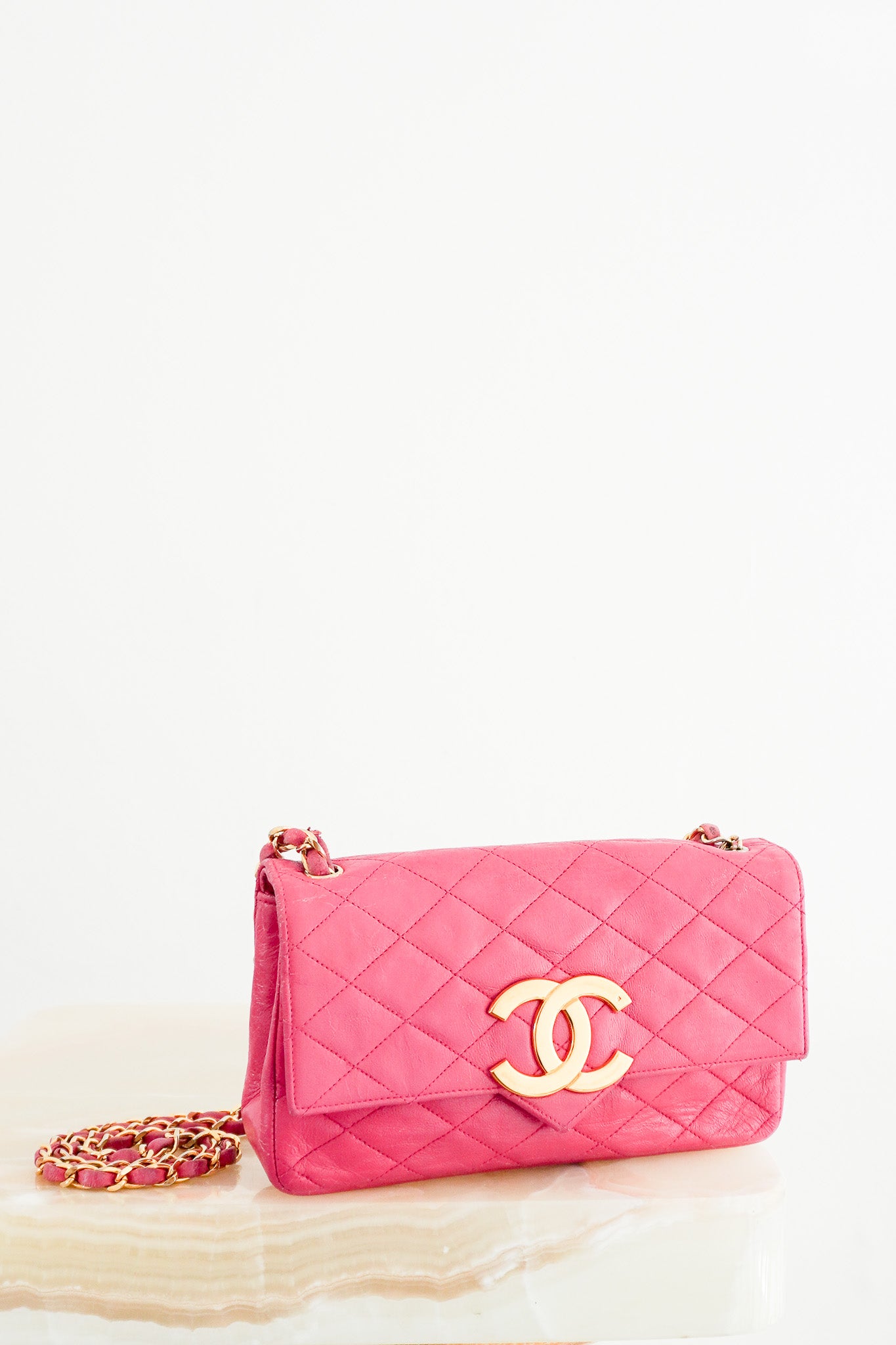 Chanel Vintage 1980s Pink Quilted Lambskin Mini Flap Bag (RRP £6500) | Authentic Preloved - Reloved Again