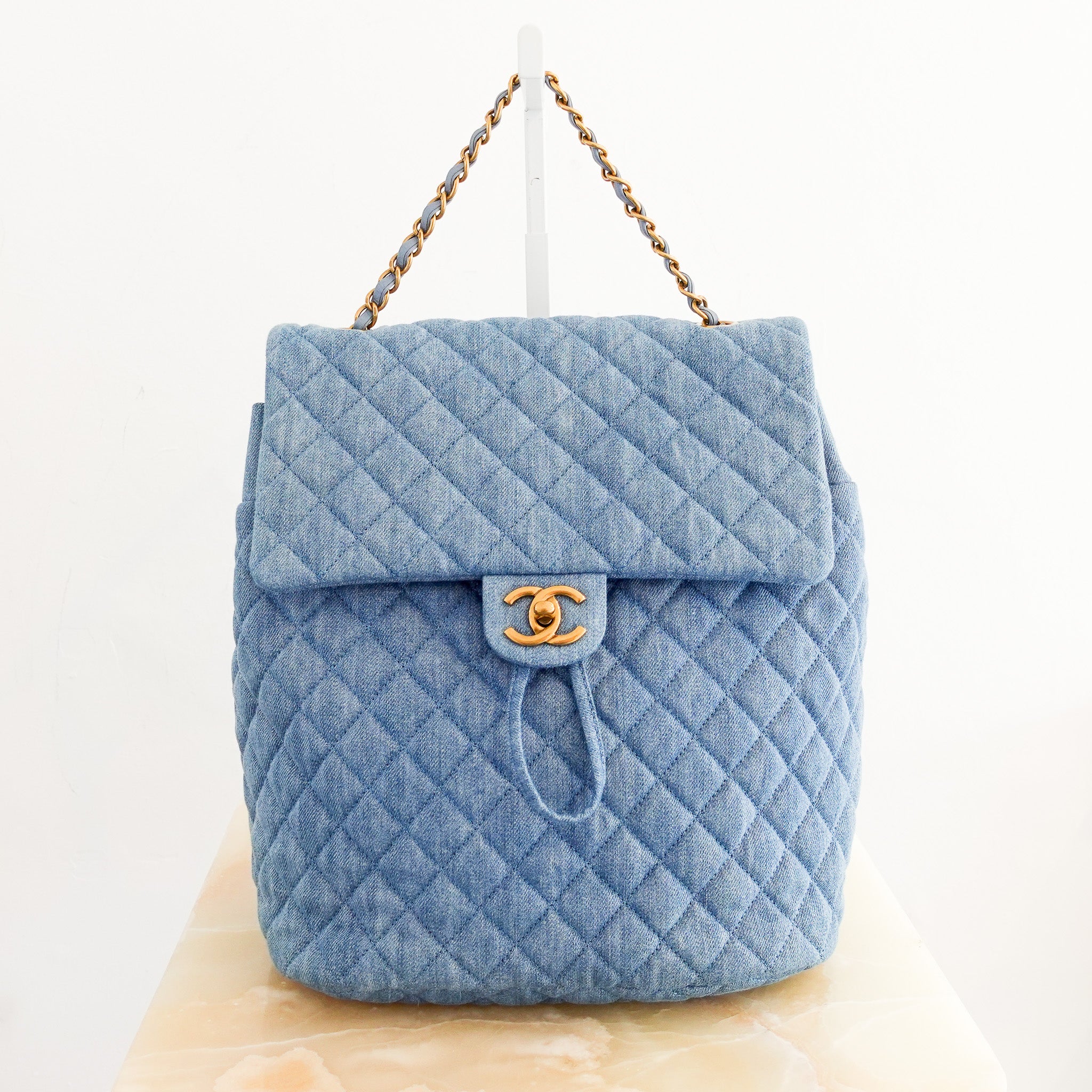 Chanel Washed Denim Quilted Large Urban Spirit Backpack | Authentic Preloved - Reloved Again