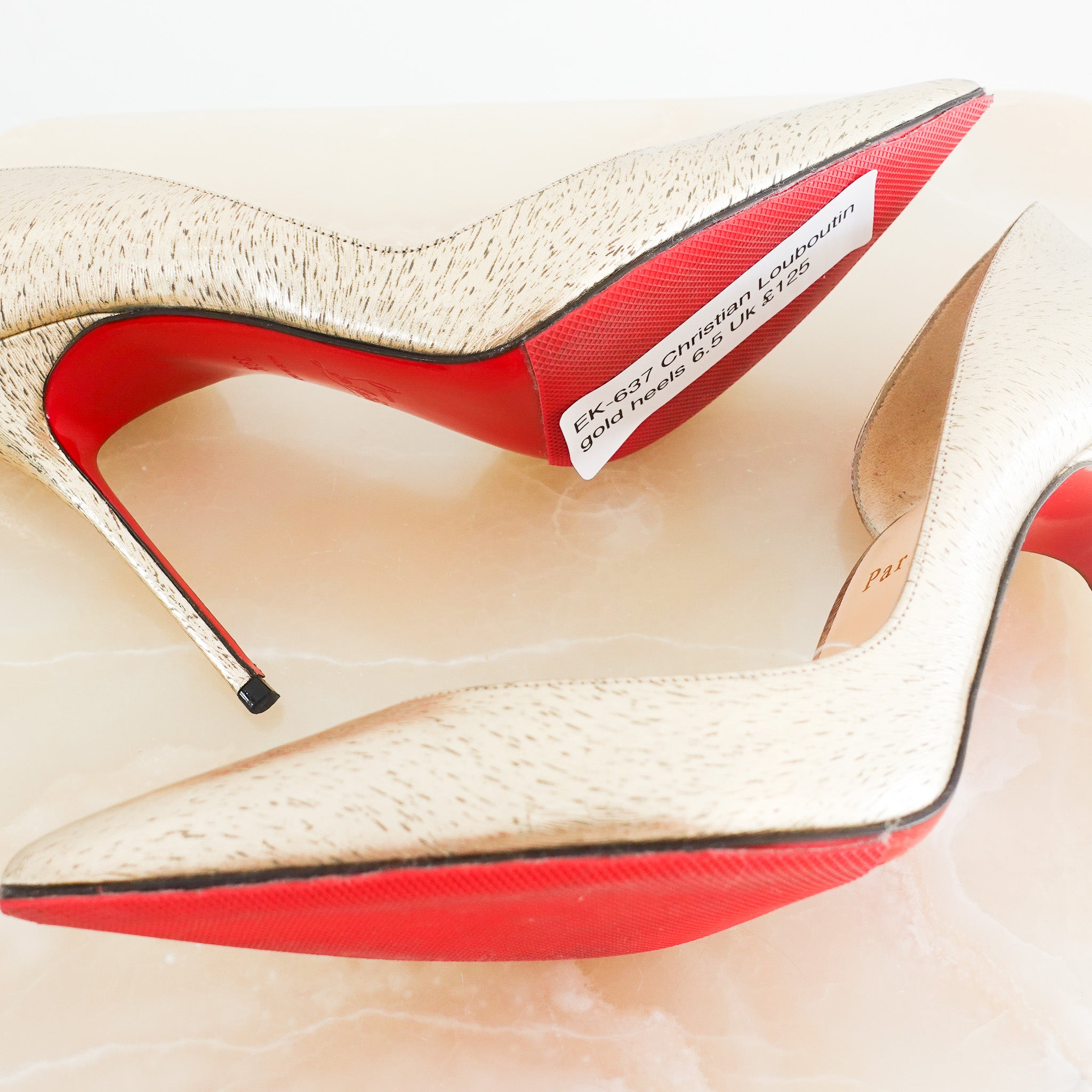 Christian Louboutin Gold Pumps | Authentic Preloved - Reloved Again