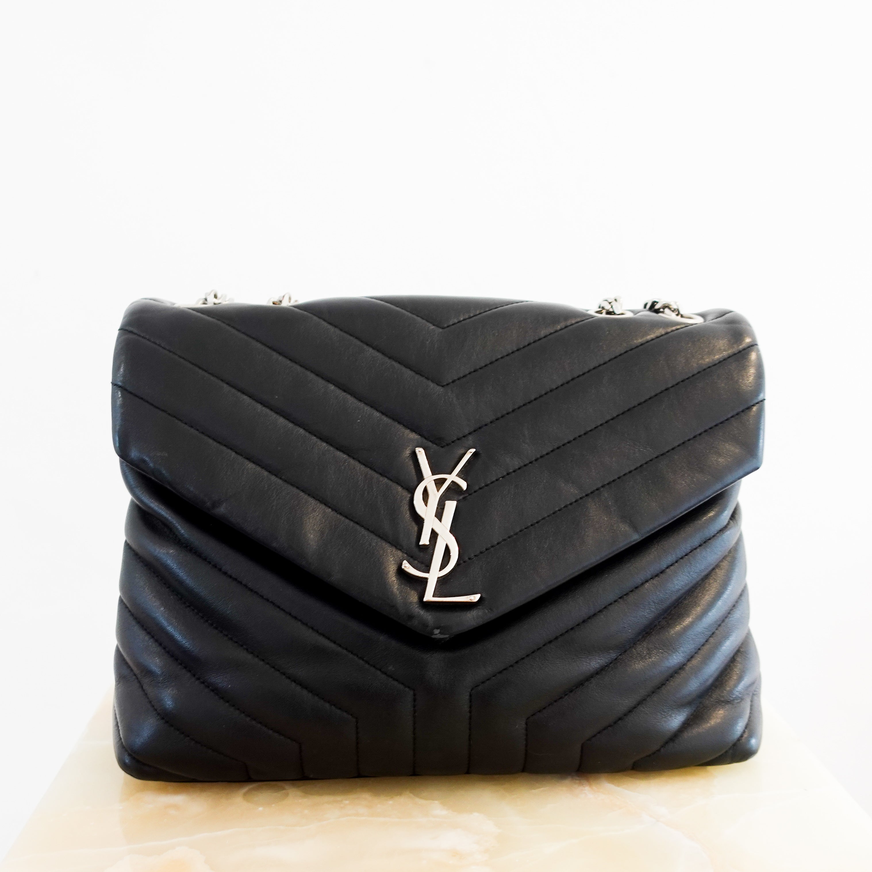 current-season-saint-laurent-loulou-large-bag-front-picture-Chelsea-london