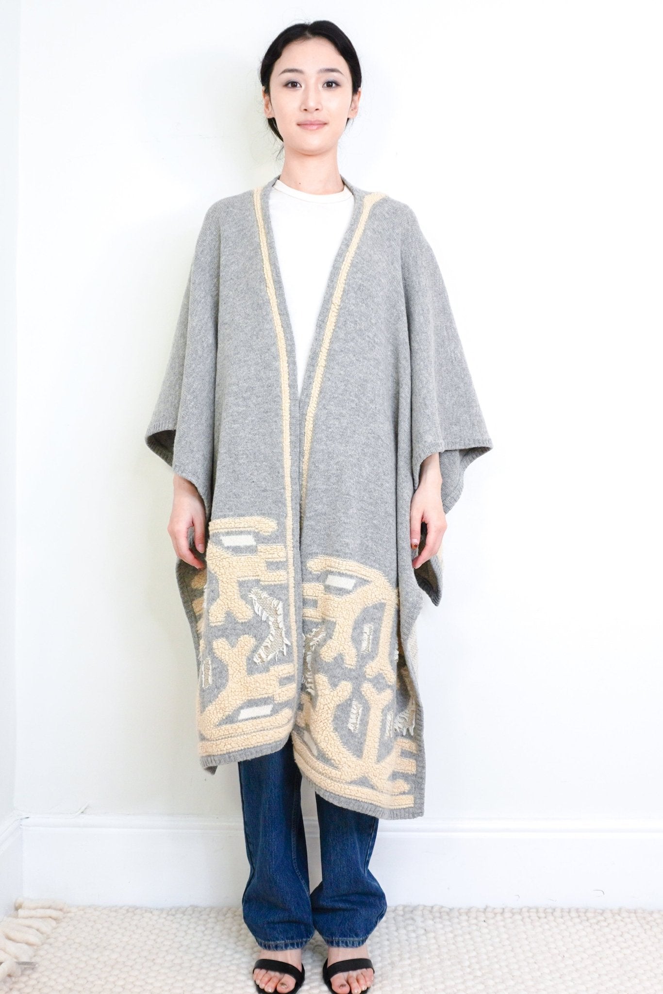 Dagmar Grey and Cream Shawl RRP £270 | Authentic Preloved - Reloved Again