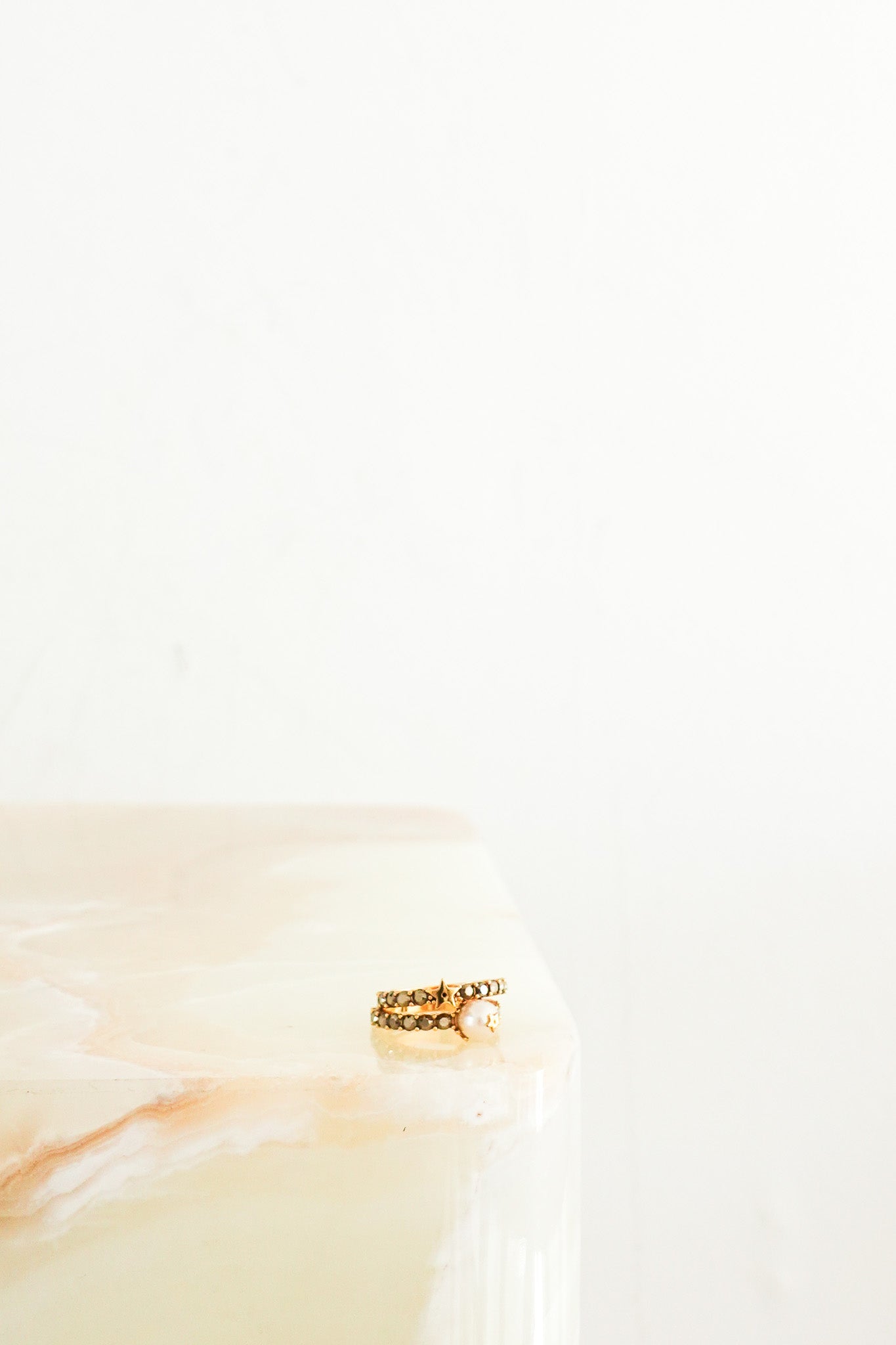 dior-star-and-pearl-gold-ring-stack-front-picture-chelsea-london