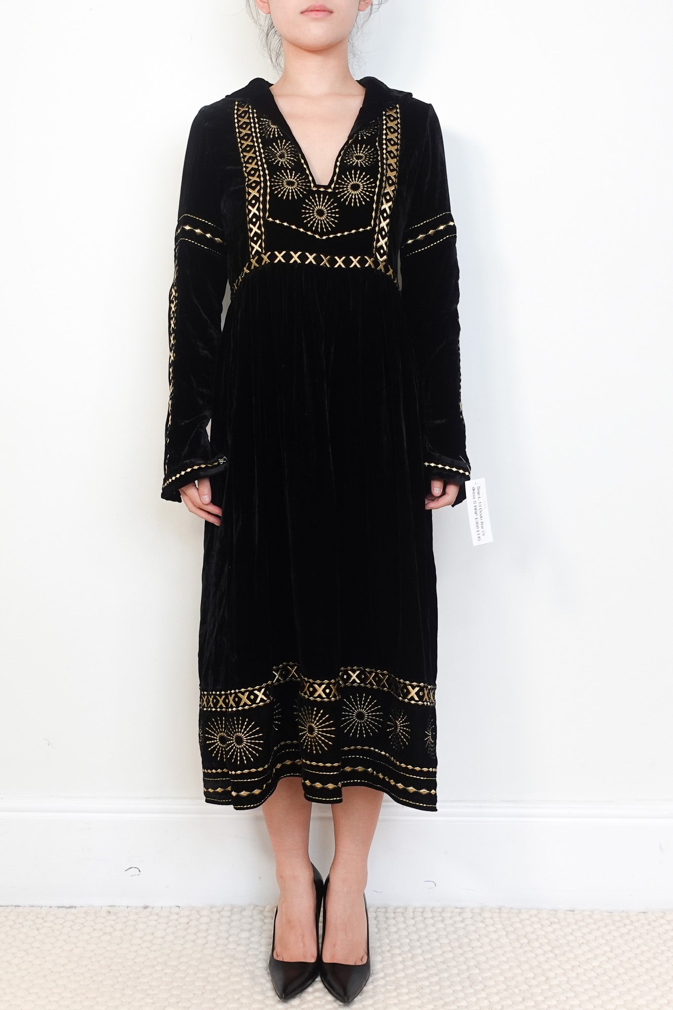 Dodo Bar Or Sara Embroidered Velvet Dress RRP £360 | Authentic Preloved - Reloved Again