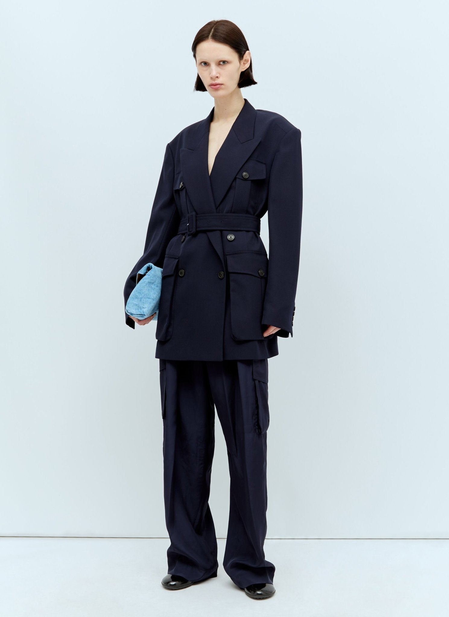 Dries Van Noten Navy Belted Blazer RRP £1275 | Authentic Preloved - Reloved Again