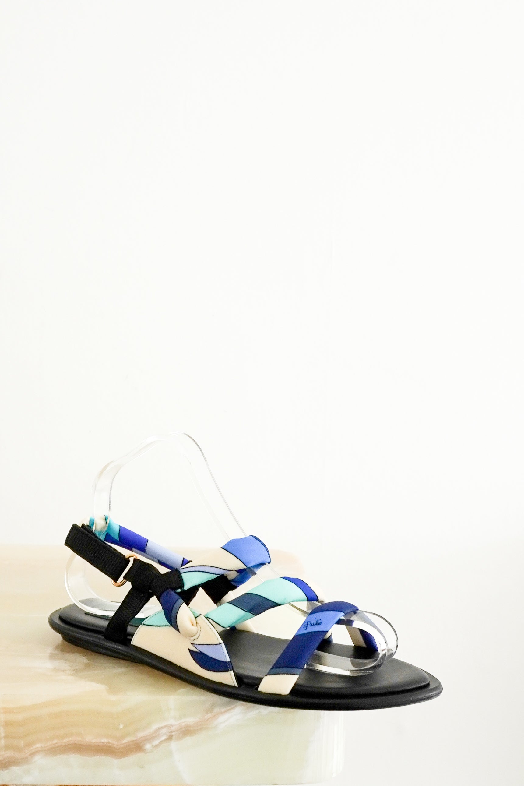 Front image of the Emilio Pucci Sandals showing the straps.