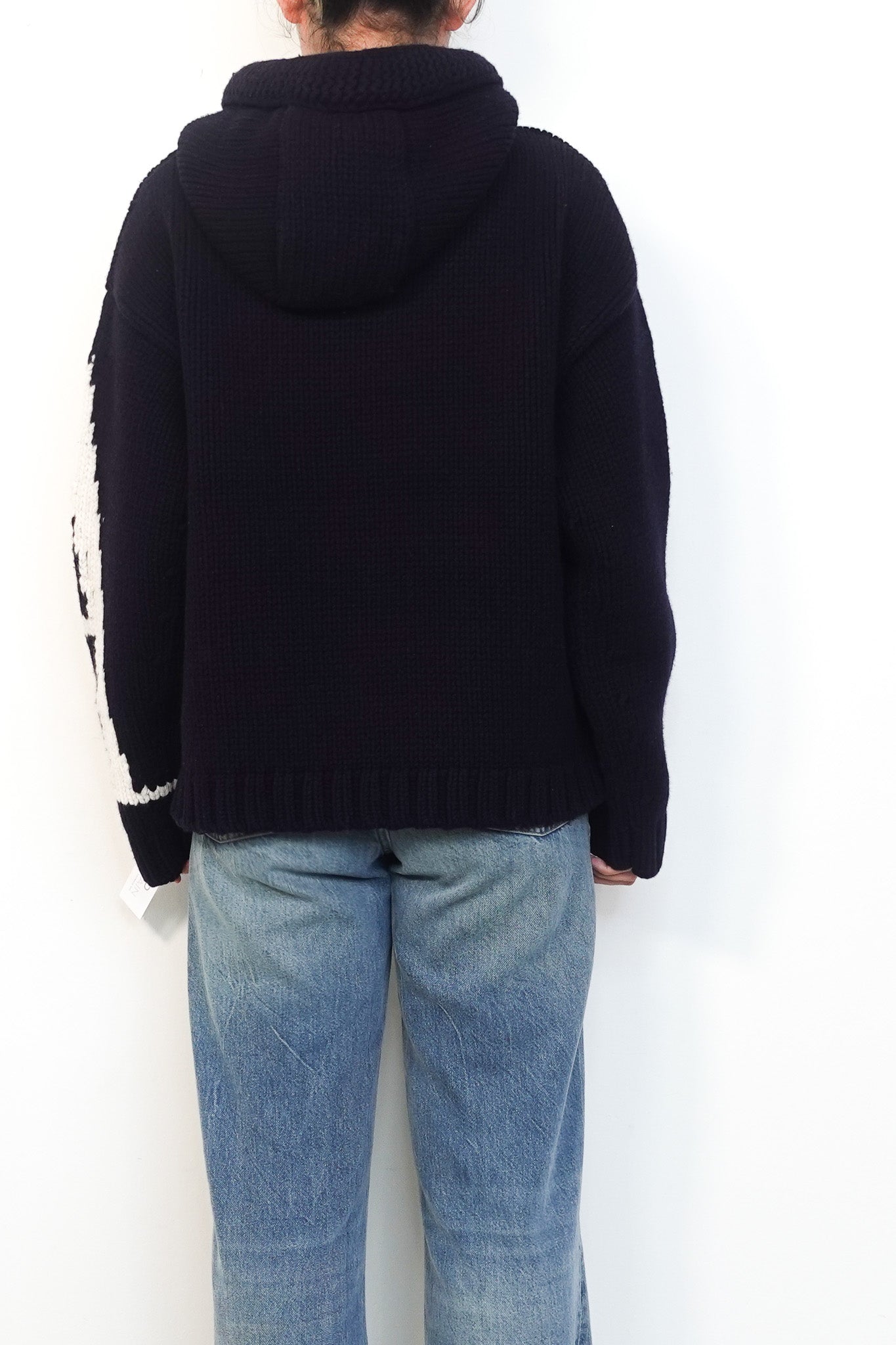 NEW JW Anderson Logo navy Chunky Knit Hoodie RRP £595 | Authentic Preloved - Reloved Again