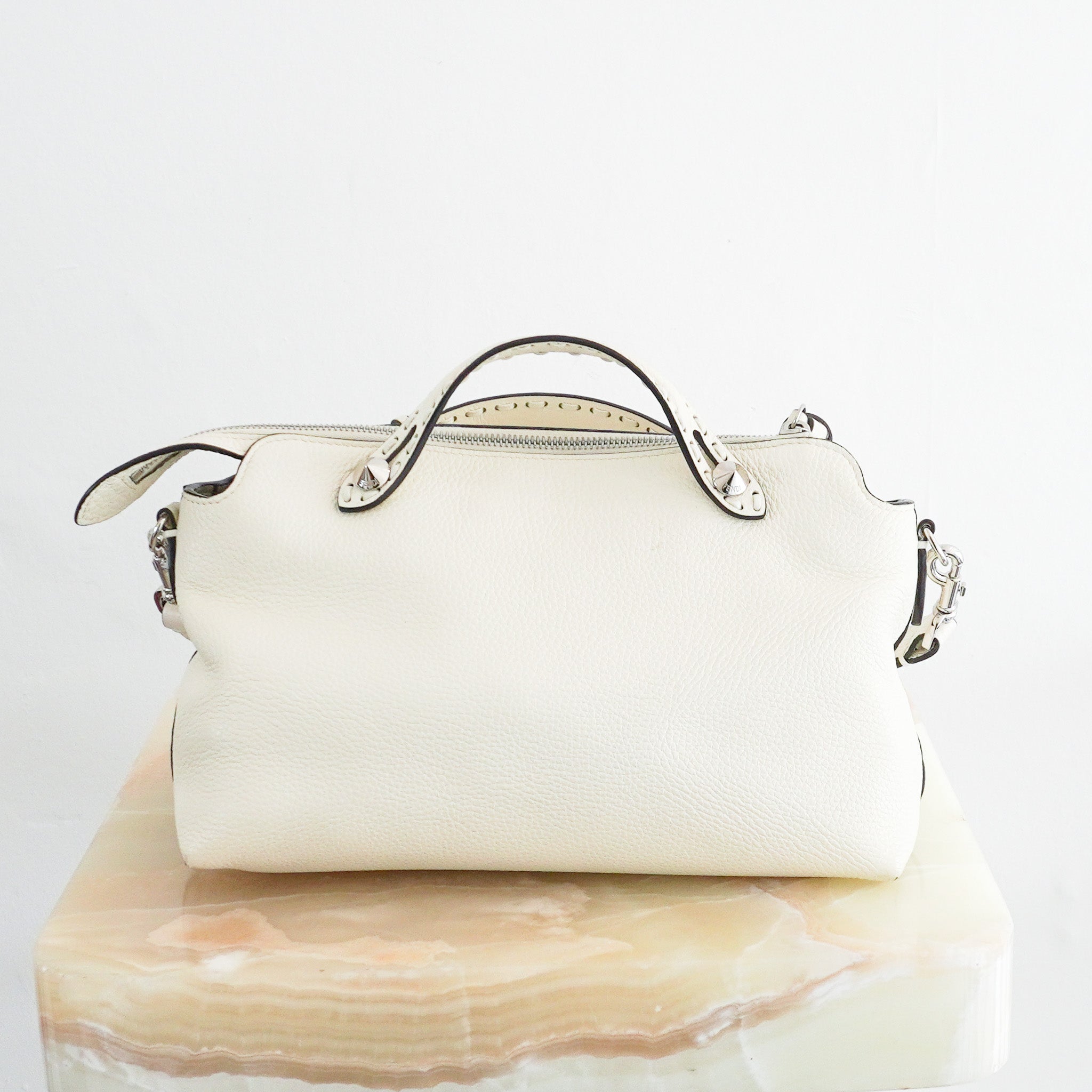 CURRENT SEASON Fendi By The Way Soft Medium Selleria Tote in White (RRP £2100) | Authentic Preloved - Reloved Again