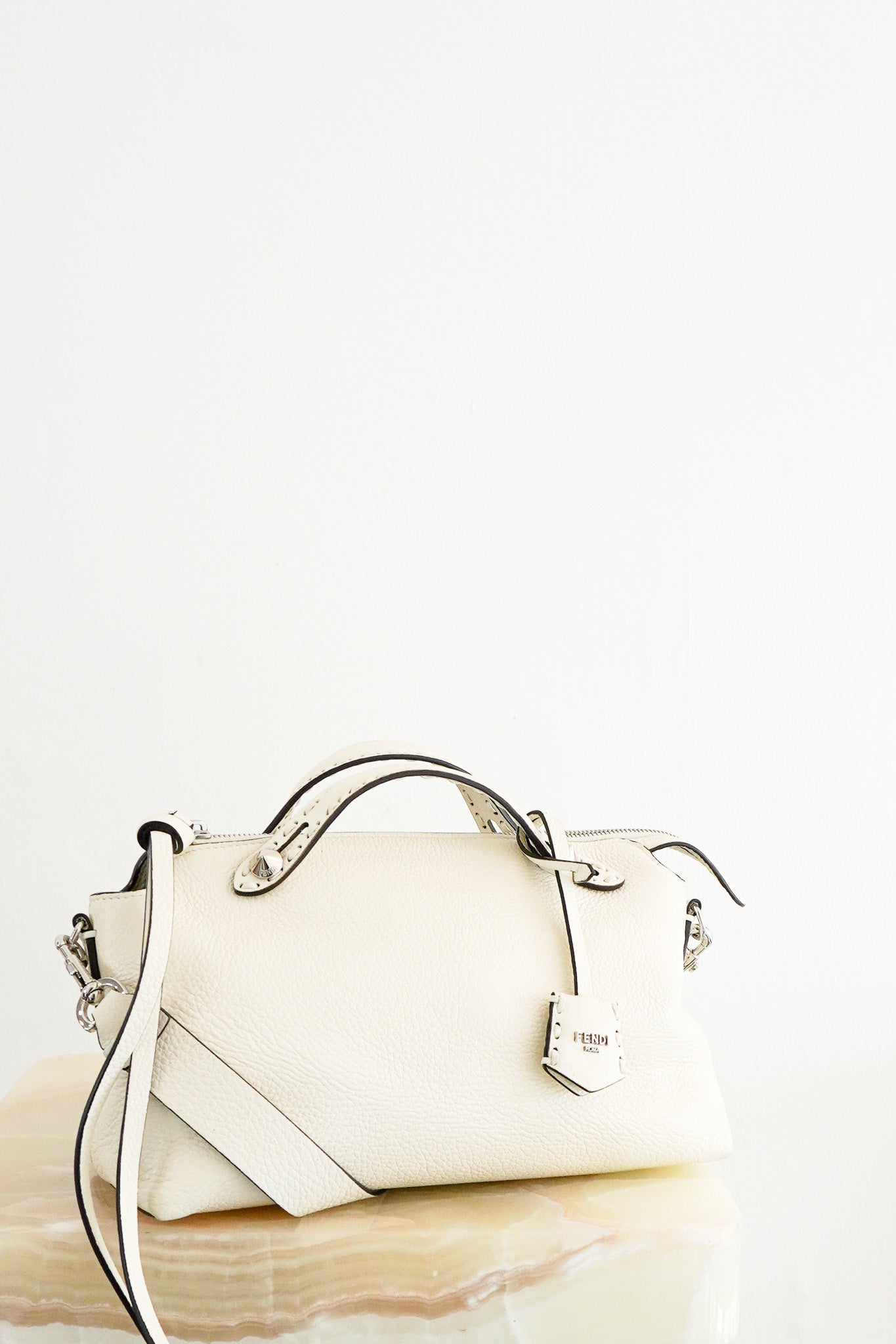 CURRENT SEASON Fendi By The Way Soft Medium Selleria Tote in White (RRP £2100) | Authentic Preloved - Reloved Again